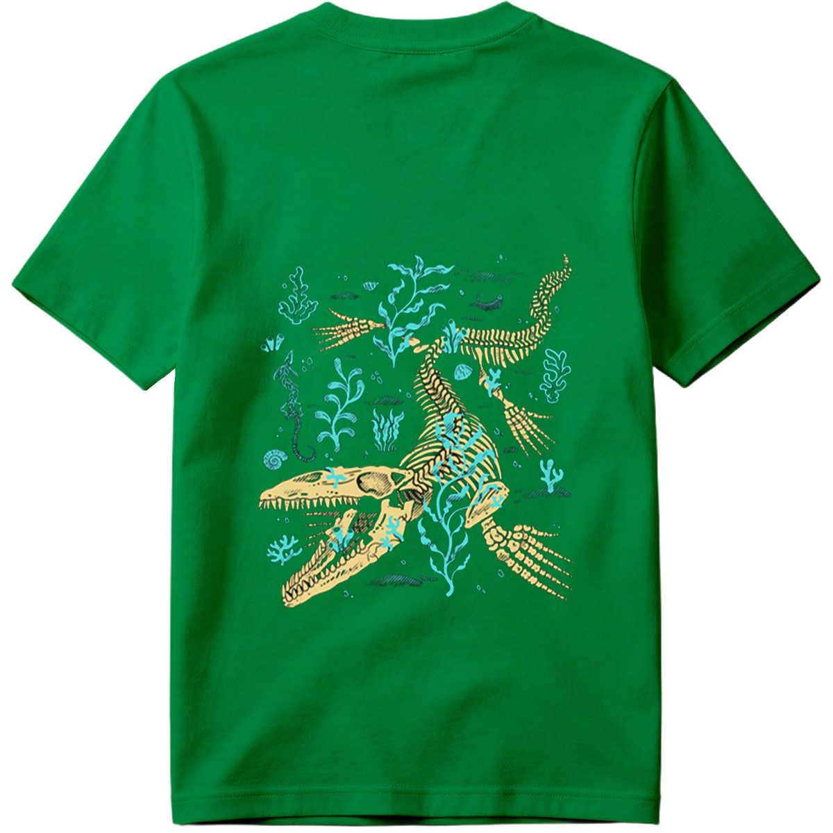 Mosasaurus Skeleton in Ocean Depths - Tee