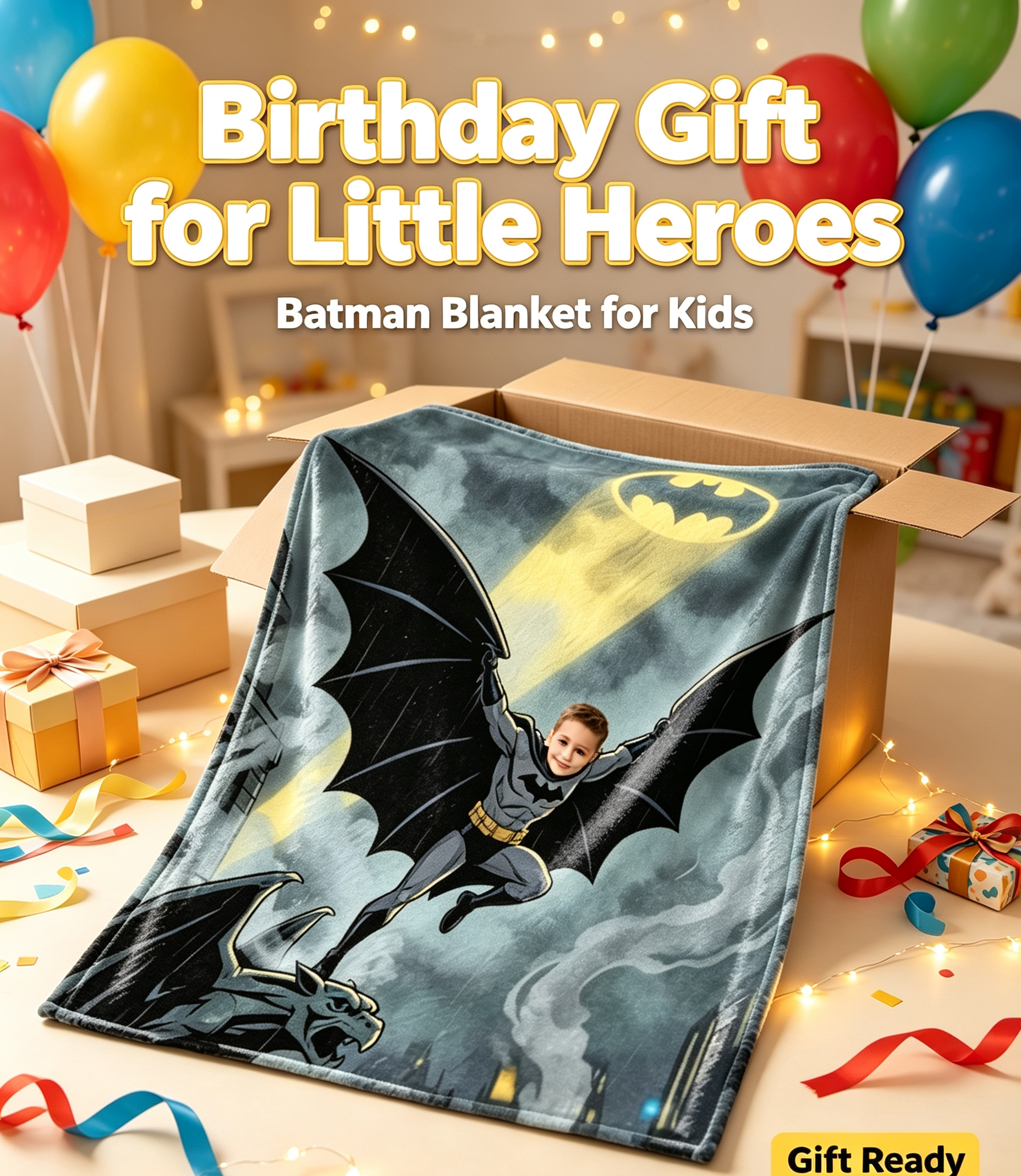 Personalized Batman Blanket | Custom Photo Gift for Boys