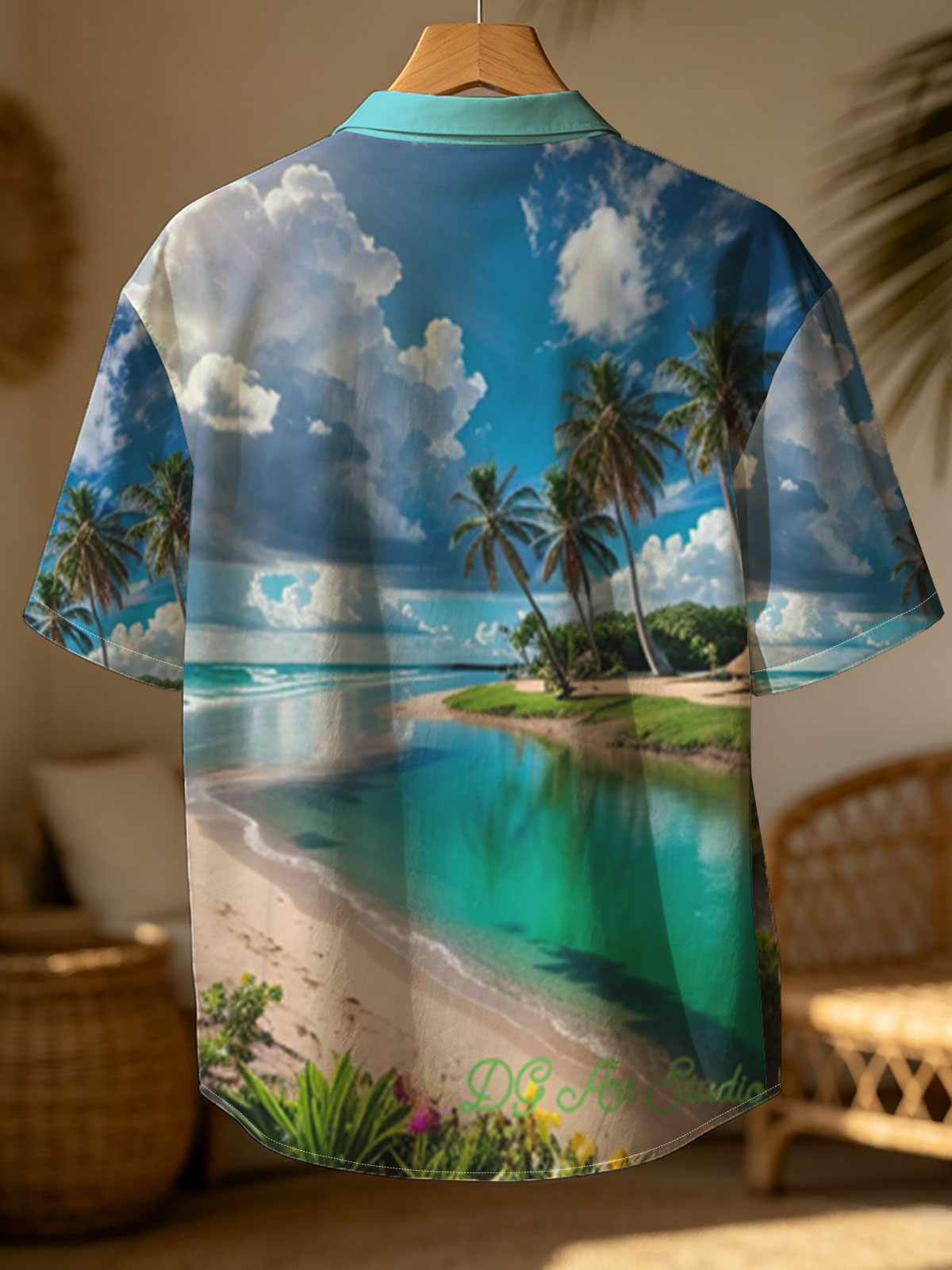 Tropical Beach with Palm Trees and Crystal Clear Water -  Shirt