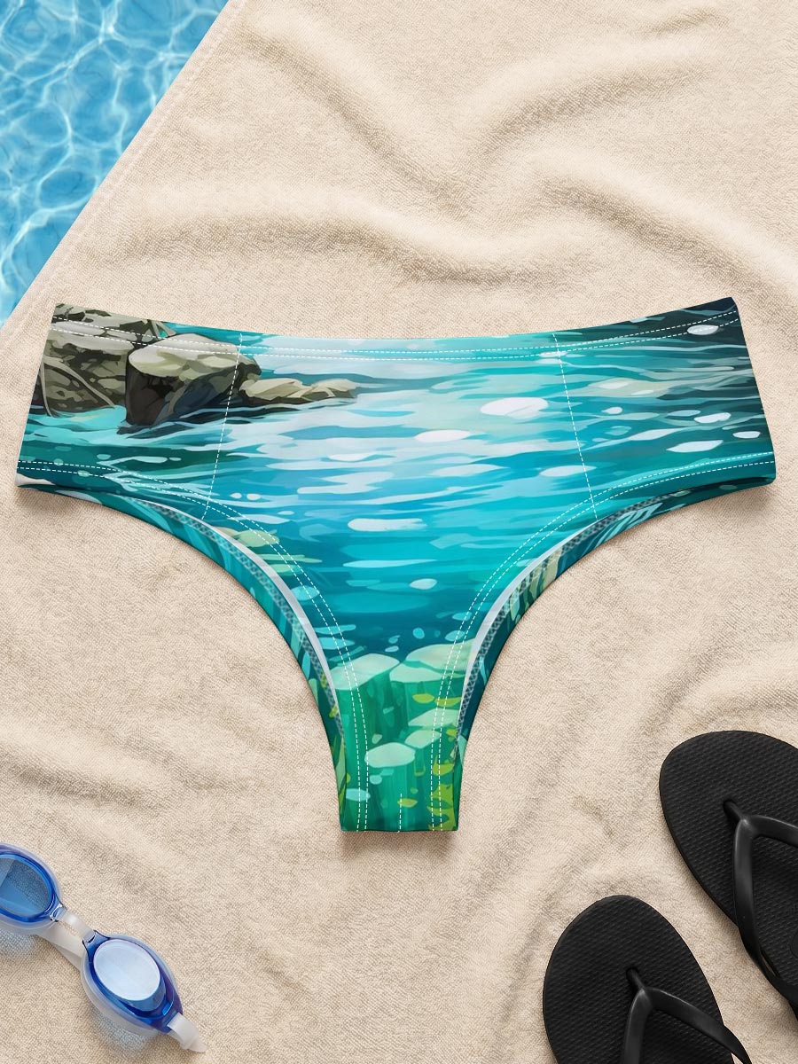Crystal Clear Stream in a Lush Canyon -  Men's swim trunks