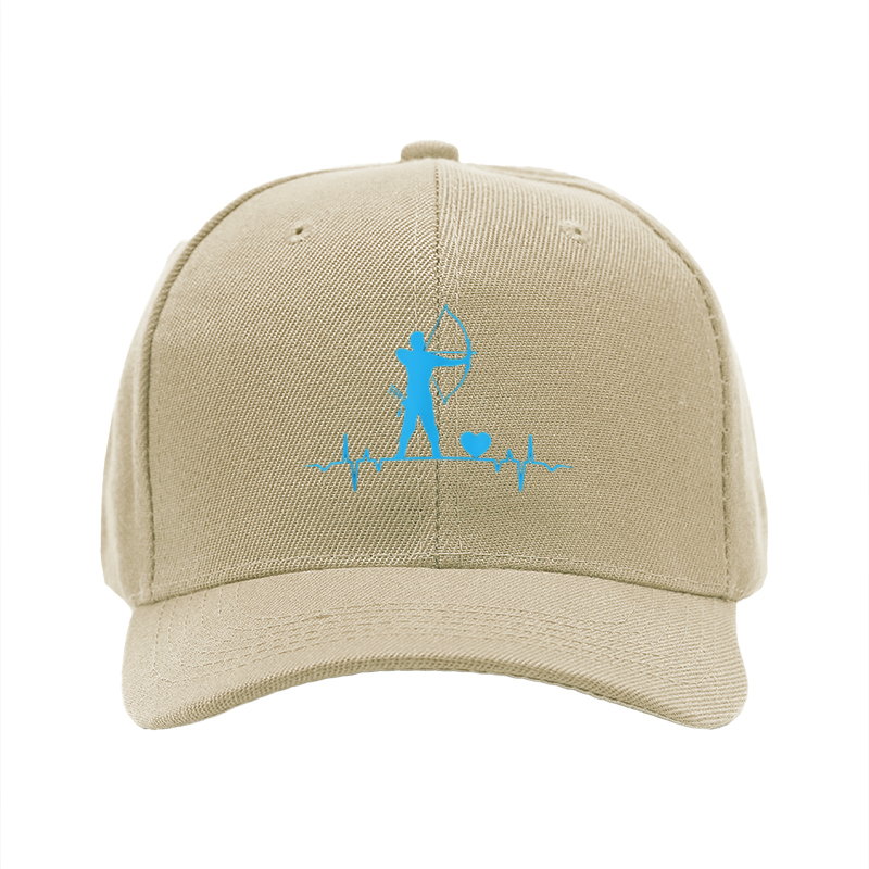 1pc New Baseball Cap with Archer and Heartbeat Pattern Print Unisex Adjustable Hat for Outdoor Activities and Casual Wear Suitable for Adults Who Love Archery and Unique Design Styles