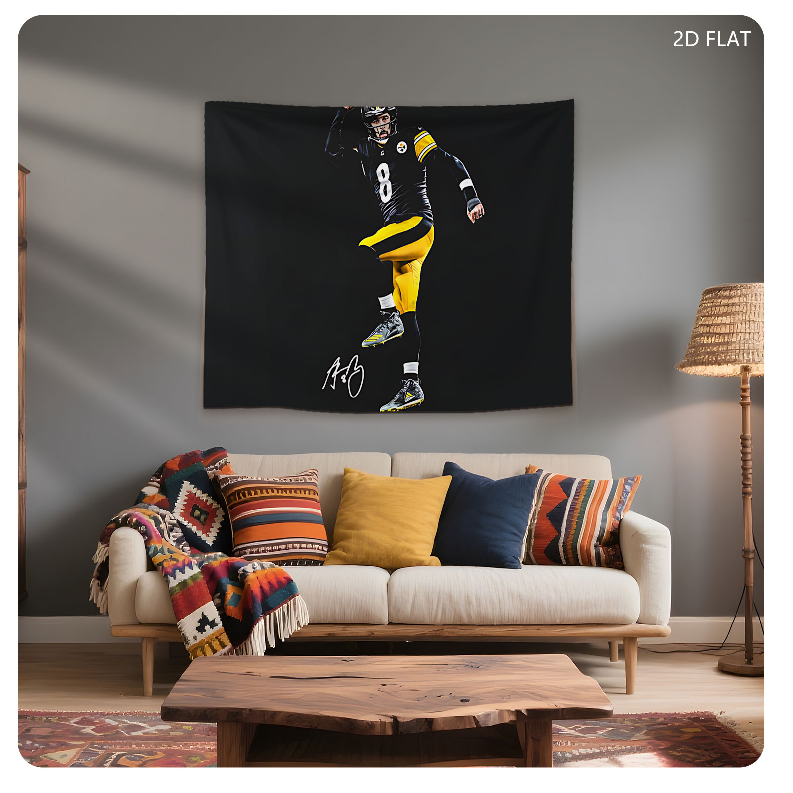 Pittsburgh Steelers Quarterback #8 Celebrating in Action - Tapestry