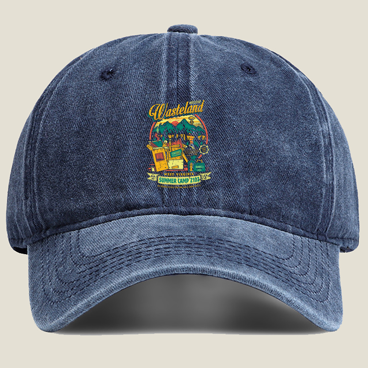 Nuclear Wasteland: Summer Camp 2102 - West Virginia - Washed Denim - Baseball Cap