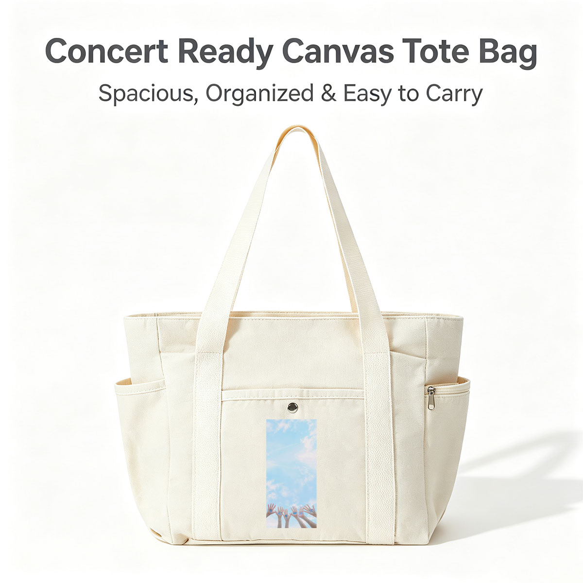 TXT Members Hands with Drawings Against Blue Sky - Multi-pocket bags
