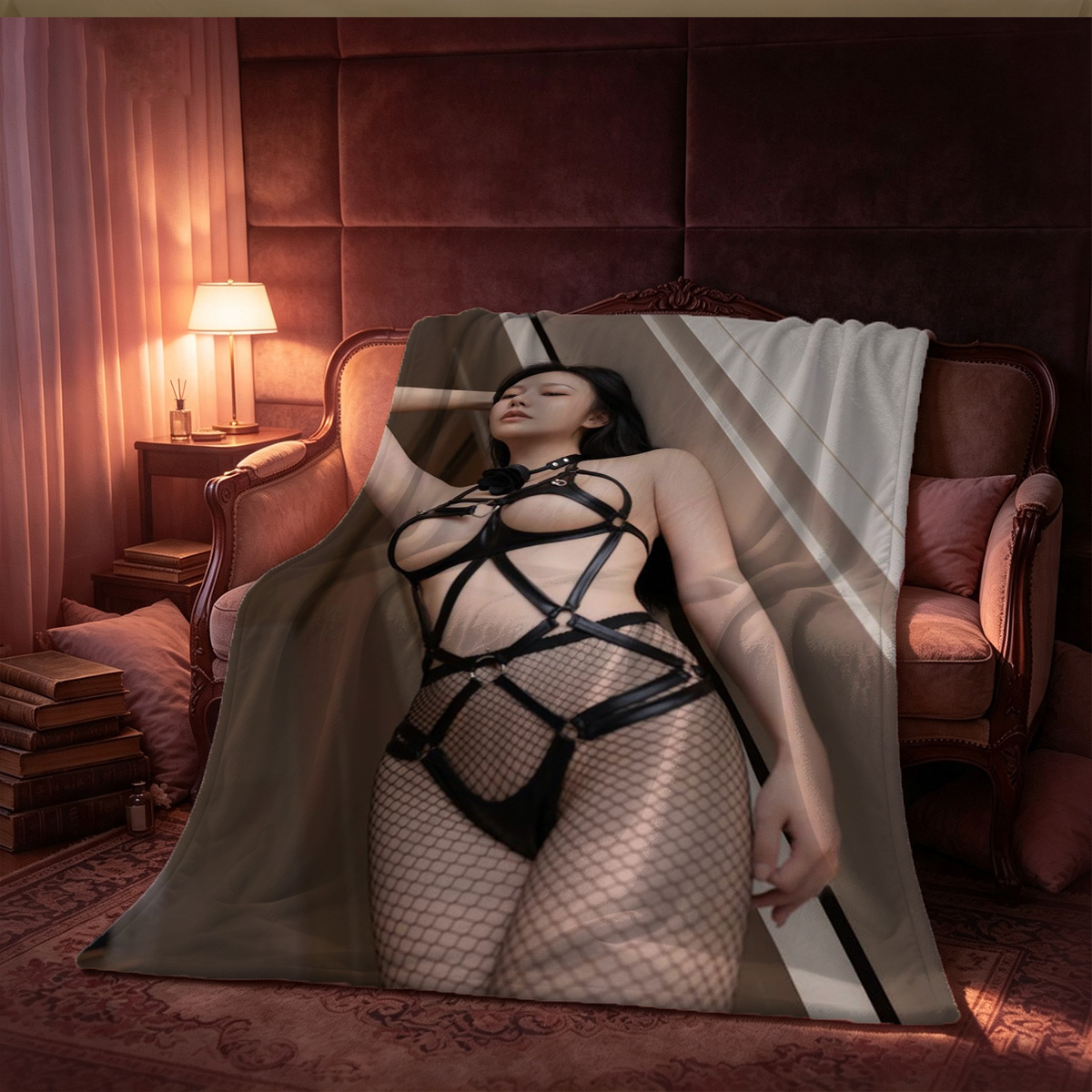 Nude Emma Watson Stretching on Couch - Blanket