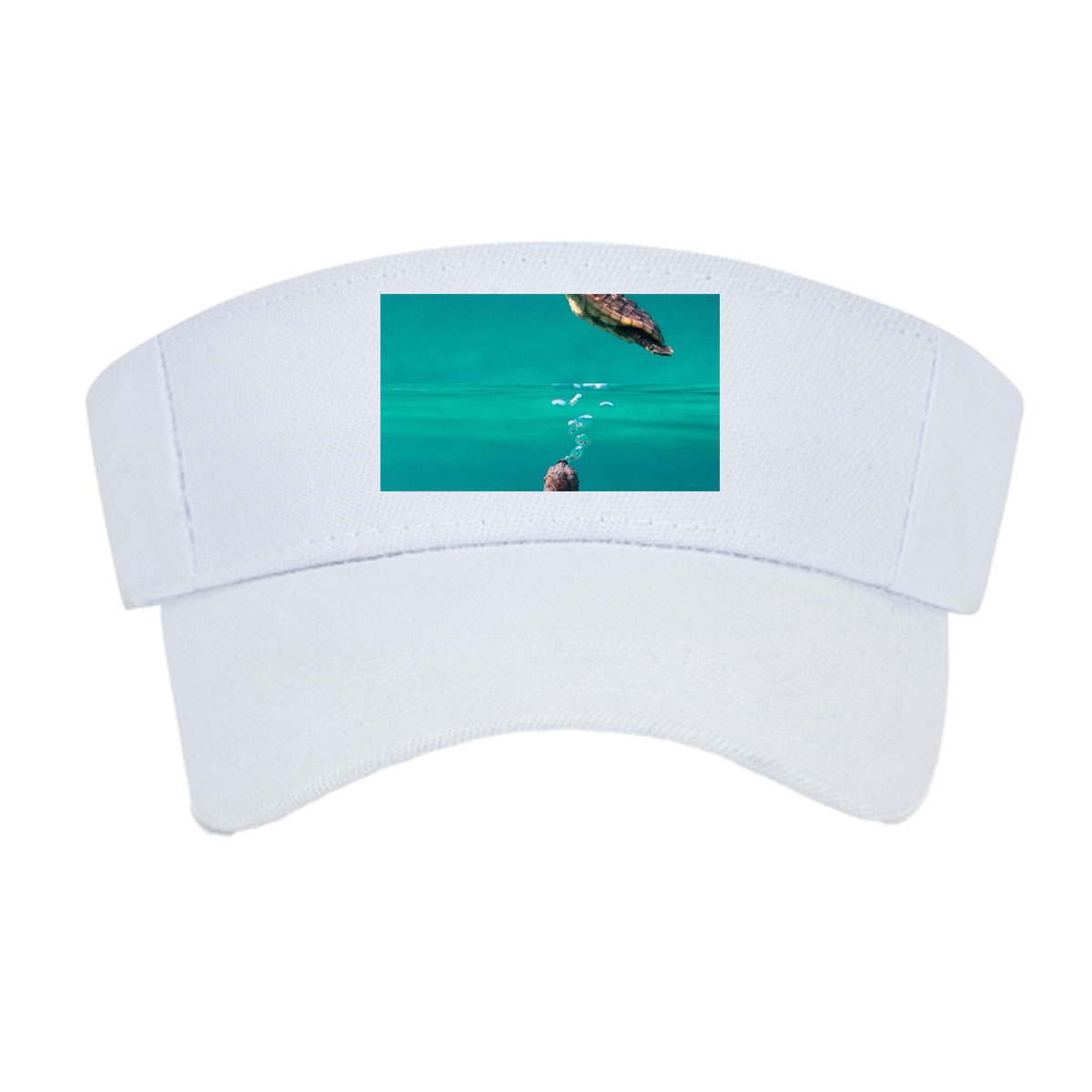 Sea turtles swimming above and below water surface -  Visor cap