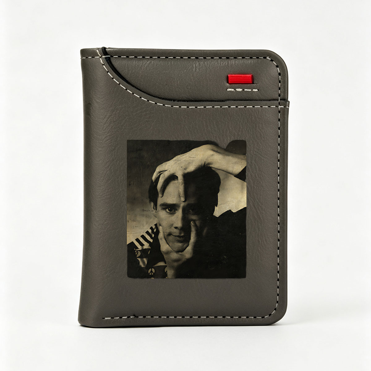 Man with Hands on Face in Dramatic Pose - Vertical Style Wallet