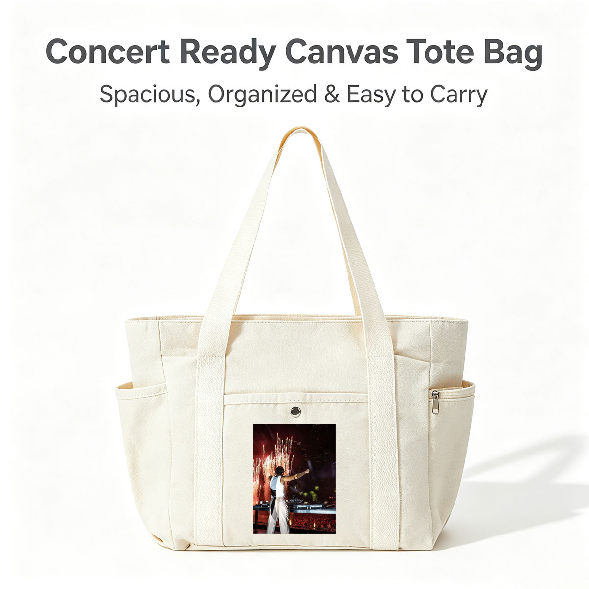 Martin Garrix Live Performance with Fireworks and Crowd at Nighttime Concert - Multi-pocket bags