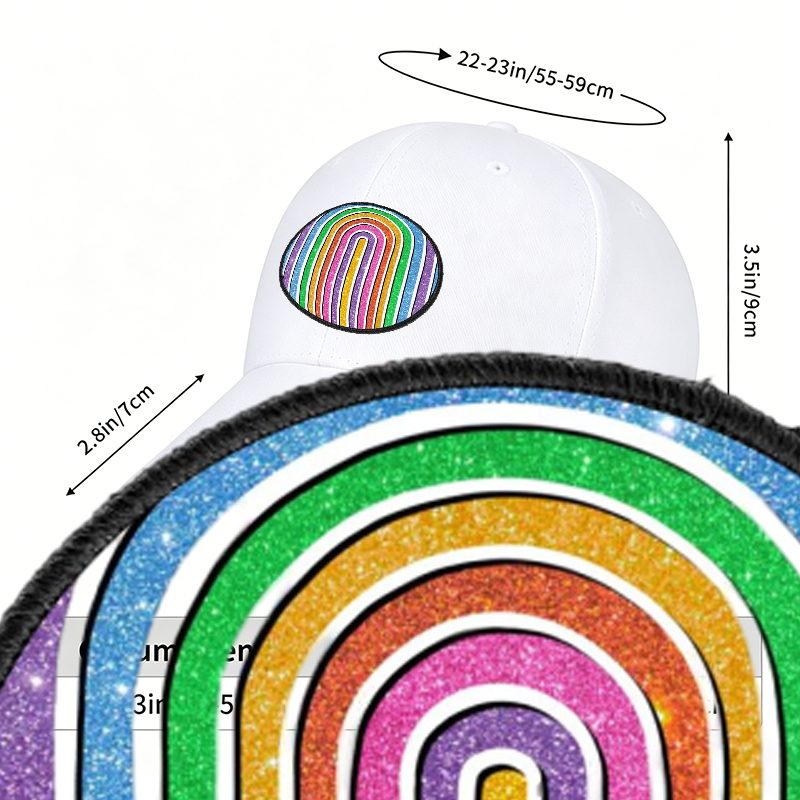 Unisex Classic Baseball Cap with Glitter Rainbow Arch Design - Perfect for Casual Outings, Outdoor Activities, and Fashion Statements - Ideal for Adults Seeking Vibrant Style and Comfortable Fit