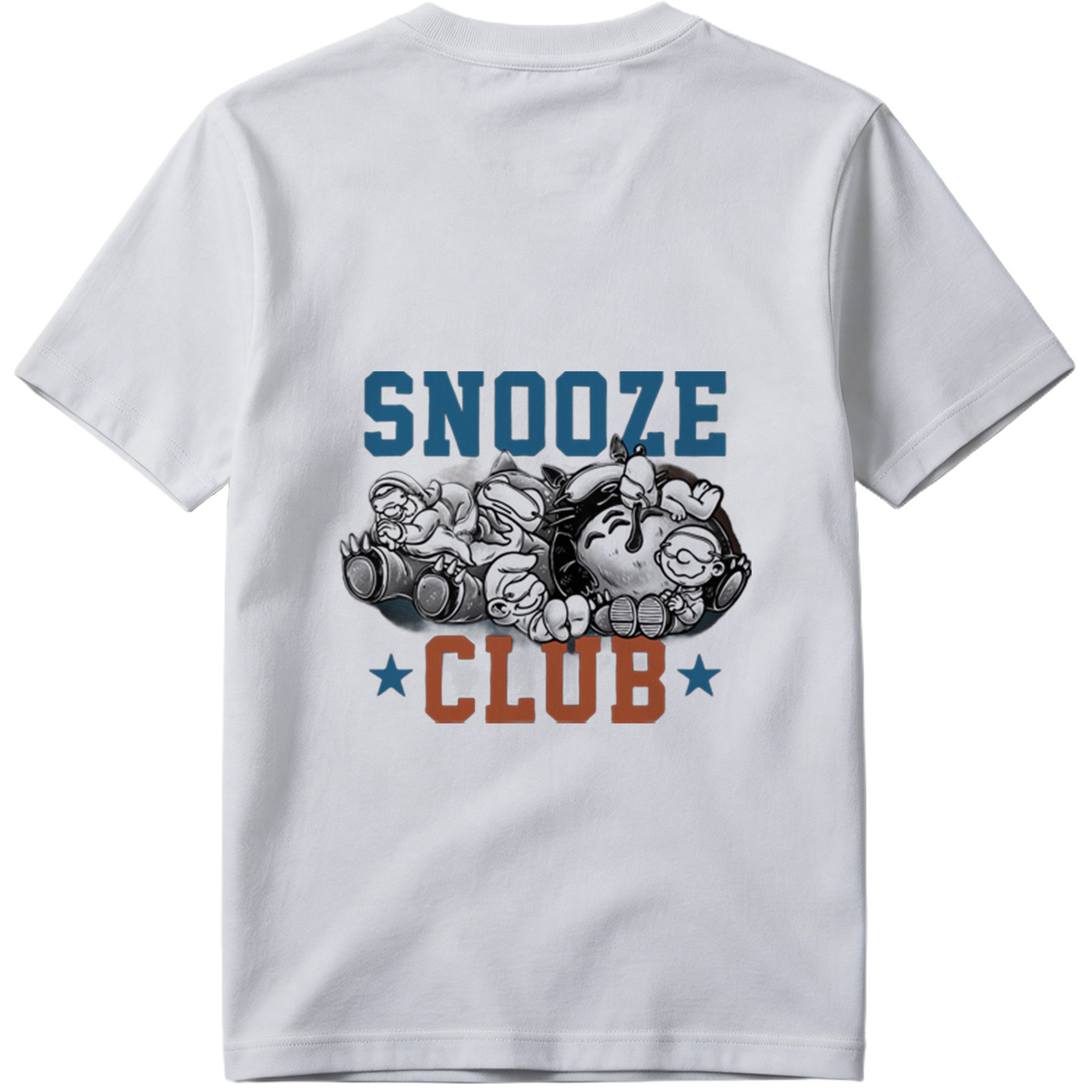 Snooze Club: Mickey, Minnie, Donald, Goofy, and Pluto Sleeping Together - Tee