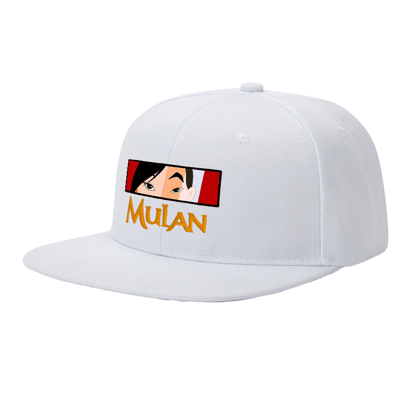 Flat Brim Baseball Cap Mulan Face Graphic Streetwear Underground Skate Style for Basketball Court Skate Park Urban Scene Skaters Rappers Streetwear Enthusiasts