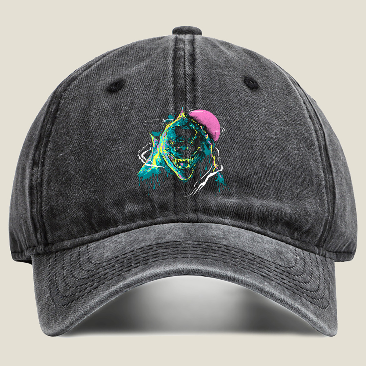 Godzilla vs. Pink Moon - Washed Denim - Baseball Cap
