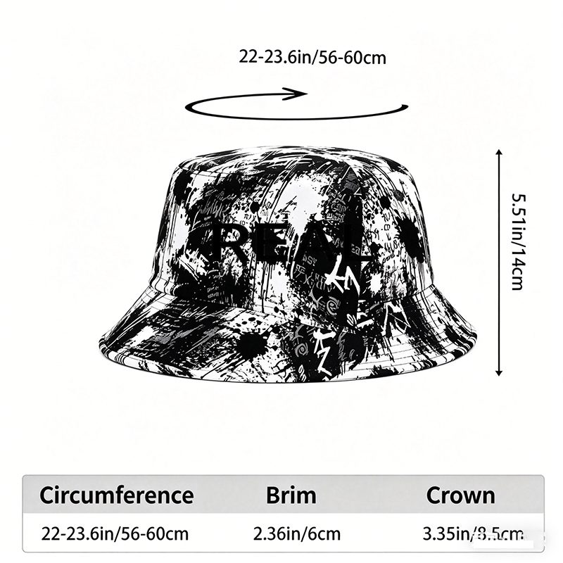 Unisex Classic Graffiti Bucket Hat with Bold 