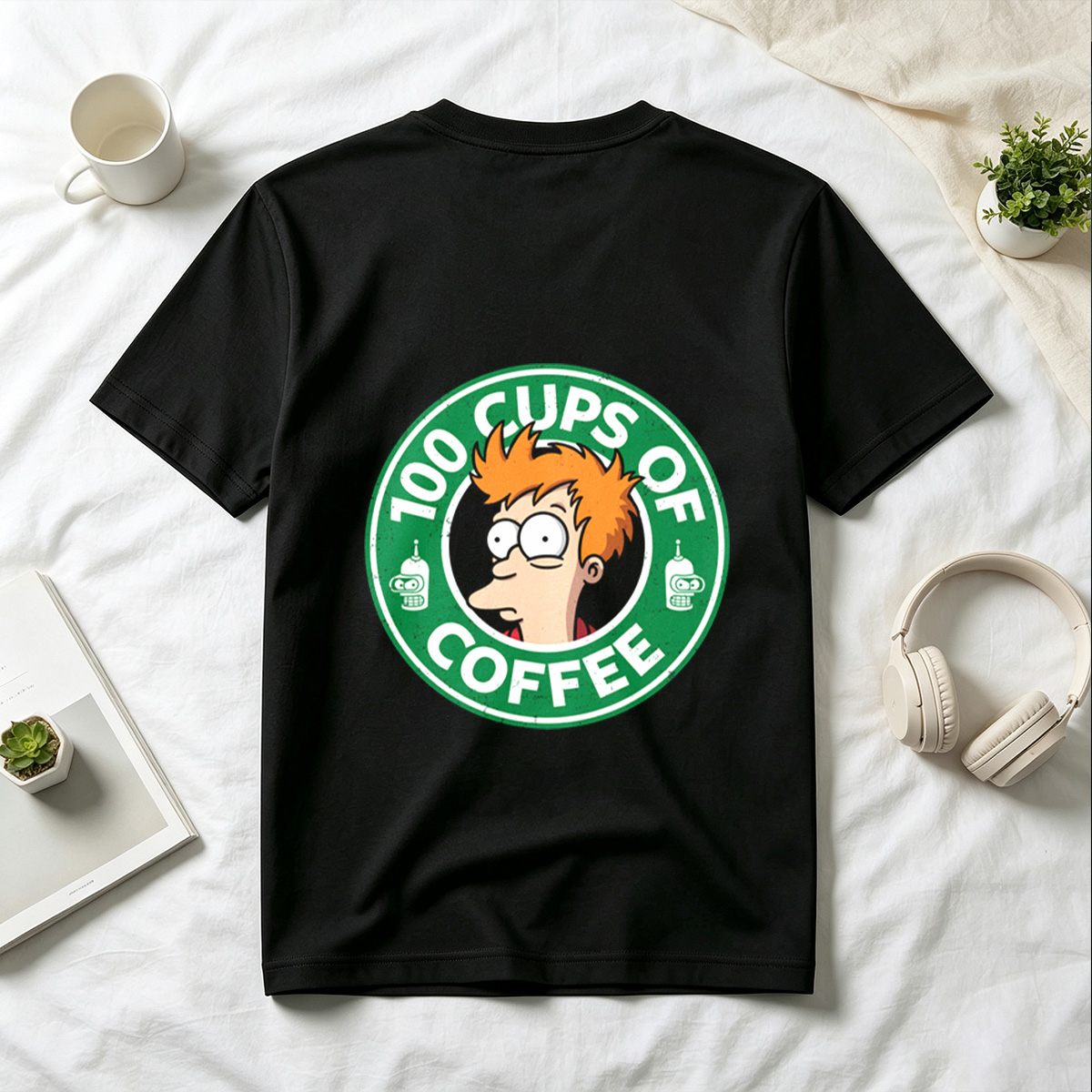 Futurama: Fry and Bender - 100 Cups of Coffee - Tee