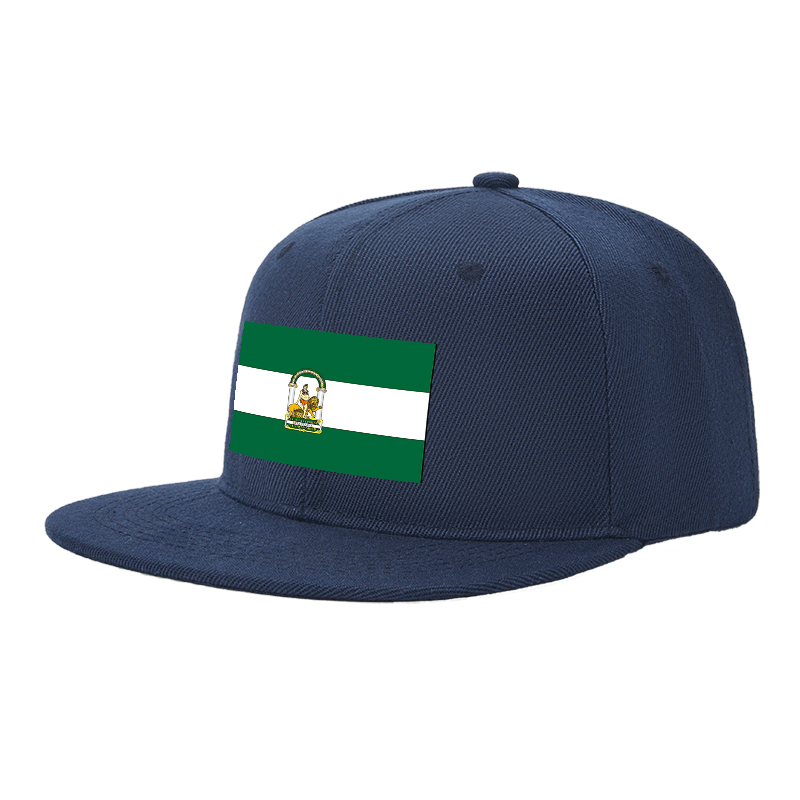 Flat Brim Baseball Cap Andalusia Emblem Design Streetwear Underground Skate Style Basketball Court Urban Skate Park Fit for Skaters Rappers Streetwear Enthusiasts