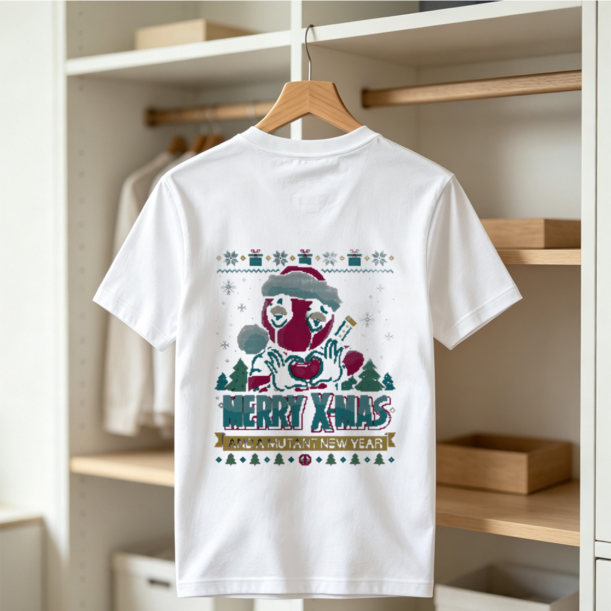 Deadpool Christmas Sweater: Merry X-Mas and a Mutant New Year - Tee
