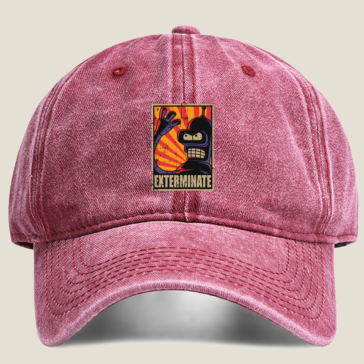 Futurama: Bender Exterminate Poster - Washed Denim - Baseball Cap