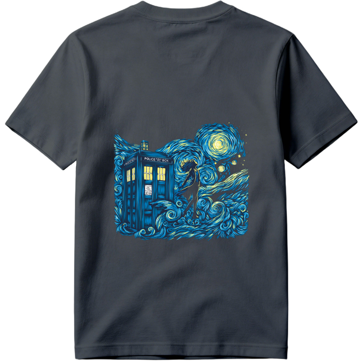 Doctor Who: TARDIS and Companion in Starry Night - Tee