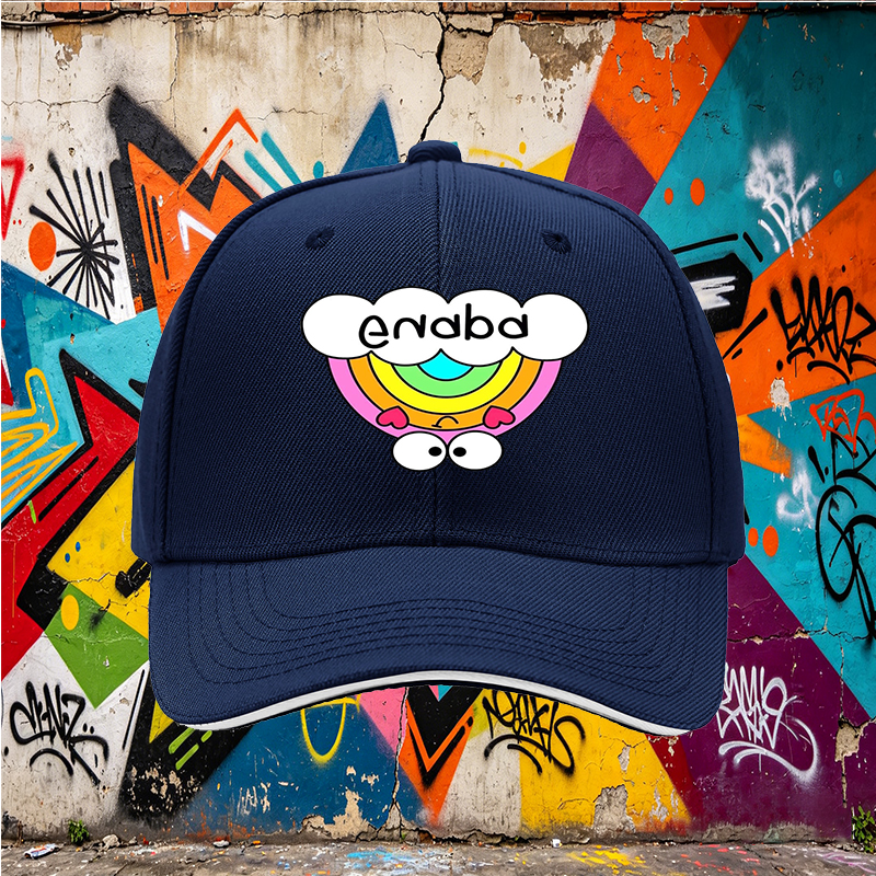 Unisex Classic Sandwich Hat with Rainbow Heart Eyes and Guara Print | Casual Outdoor Sun Protection Cap for Adults and Teens | Perfect for Beach, Hiking, Travel, Daily Wear