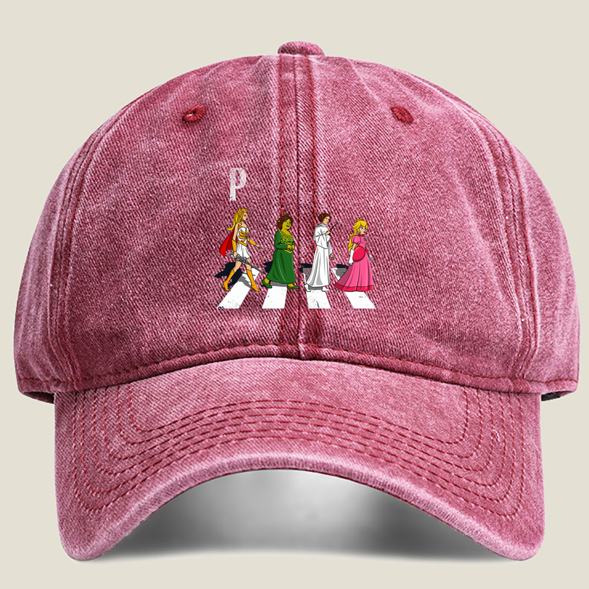 The Princesses: Wonder Woman, Shrek, Princess Leia, and Princess Peach - Washed Denim - Baseball Cap