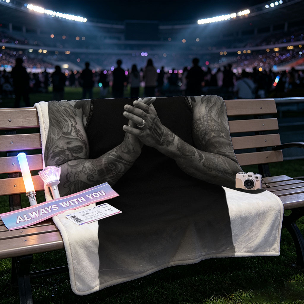 Daddy Yankee Clapping in Black and White Portrait with Tattooed Arms and Beaded Necklace - Blankets