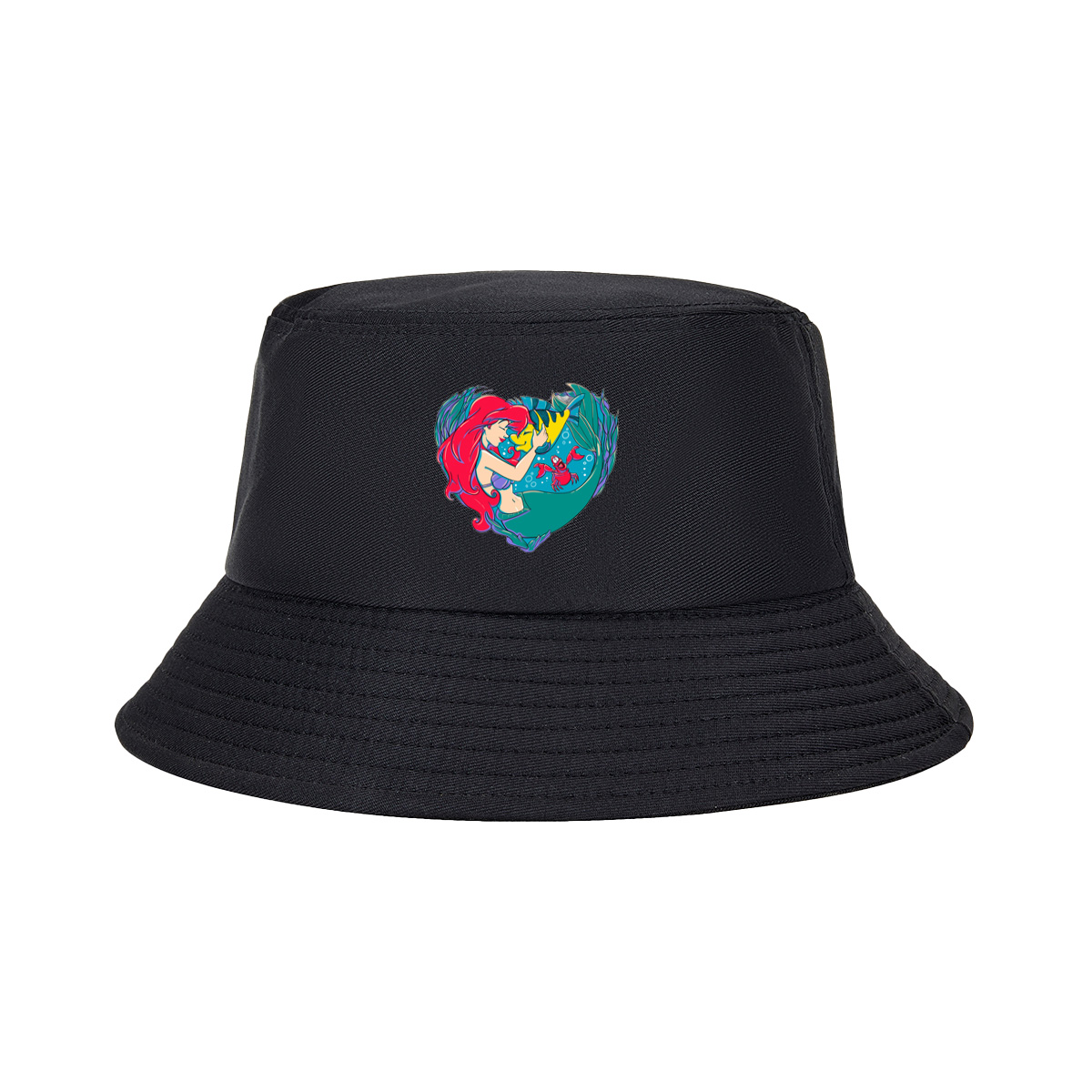 The Little Mermaid: Ariel and Flounder in a Heart Frame - Fisherman's Hat