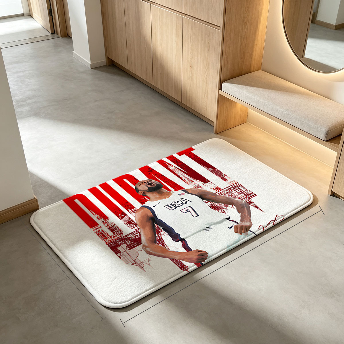 Kevin Durant USA Basketball 2024 Paris Olympics - Flannel floor mat