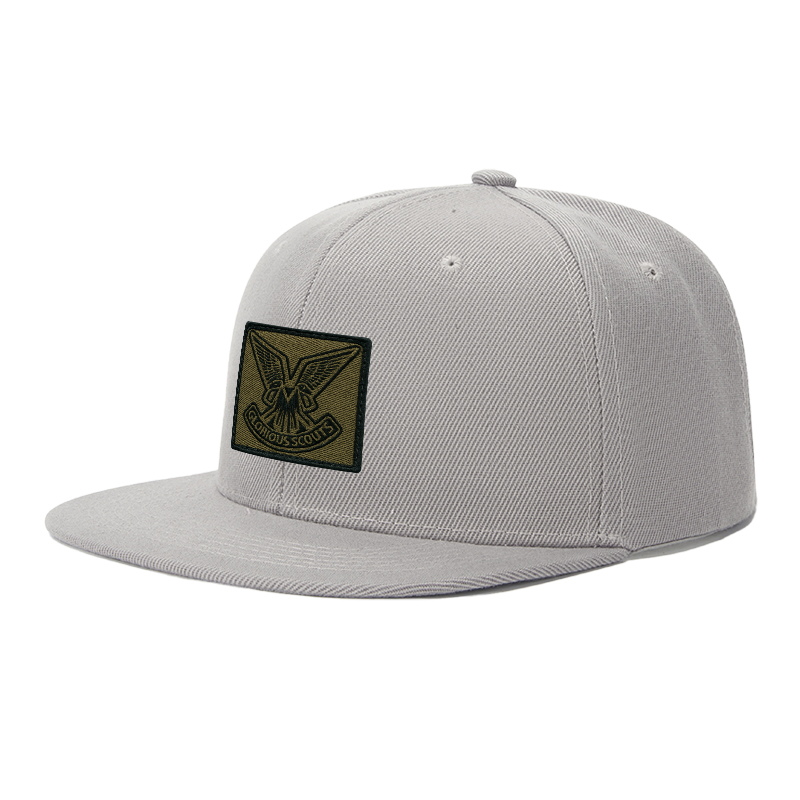 Flat Brim Baseball Cap Embroidered Eagle Patch with 