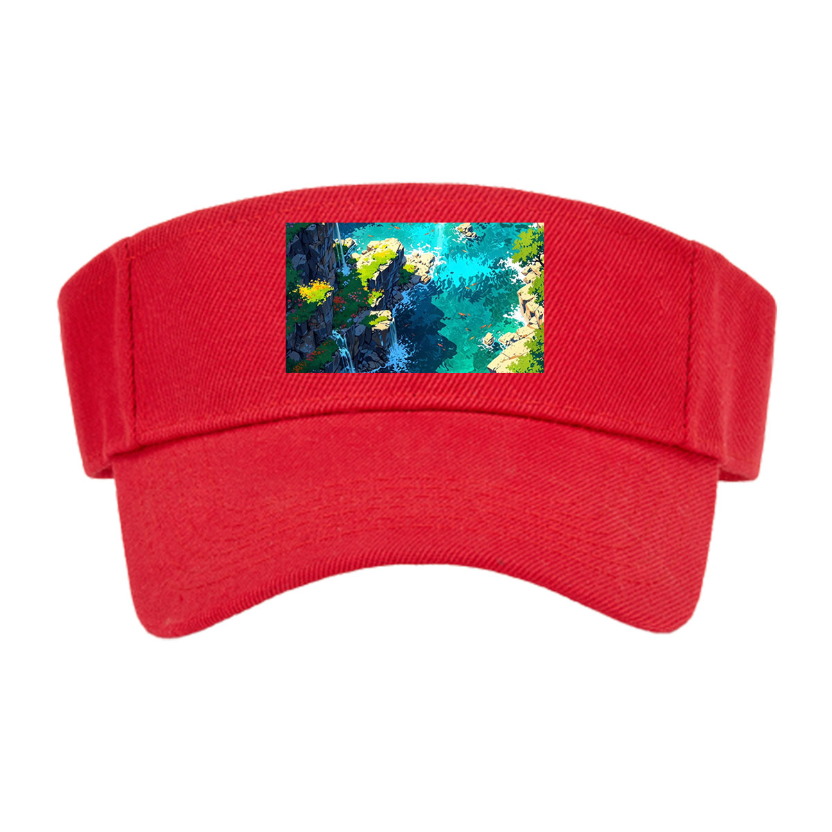 Crystal Clear Waterfalls in a Lush Canyon -  Visor cap