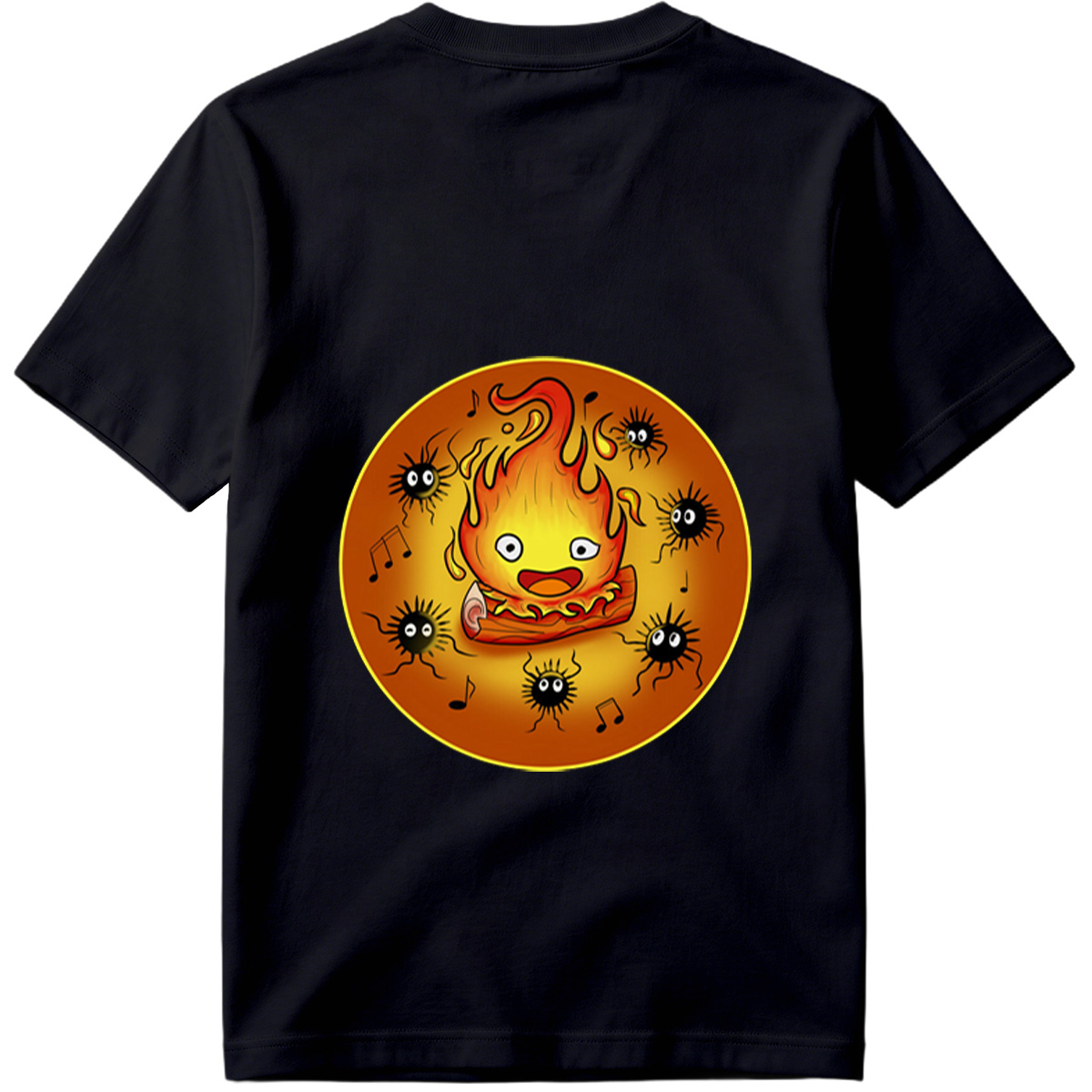 Flame Character with Spiders and Music Notes - Tee