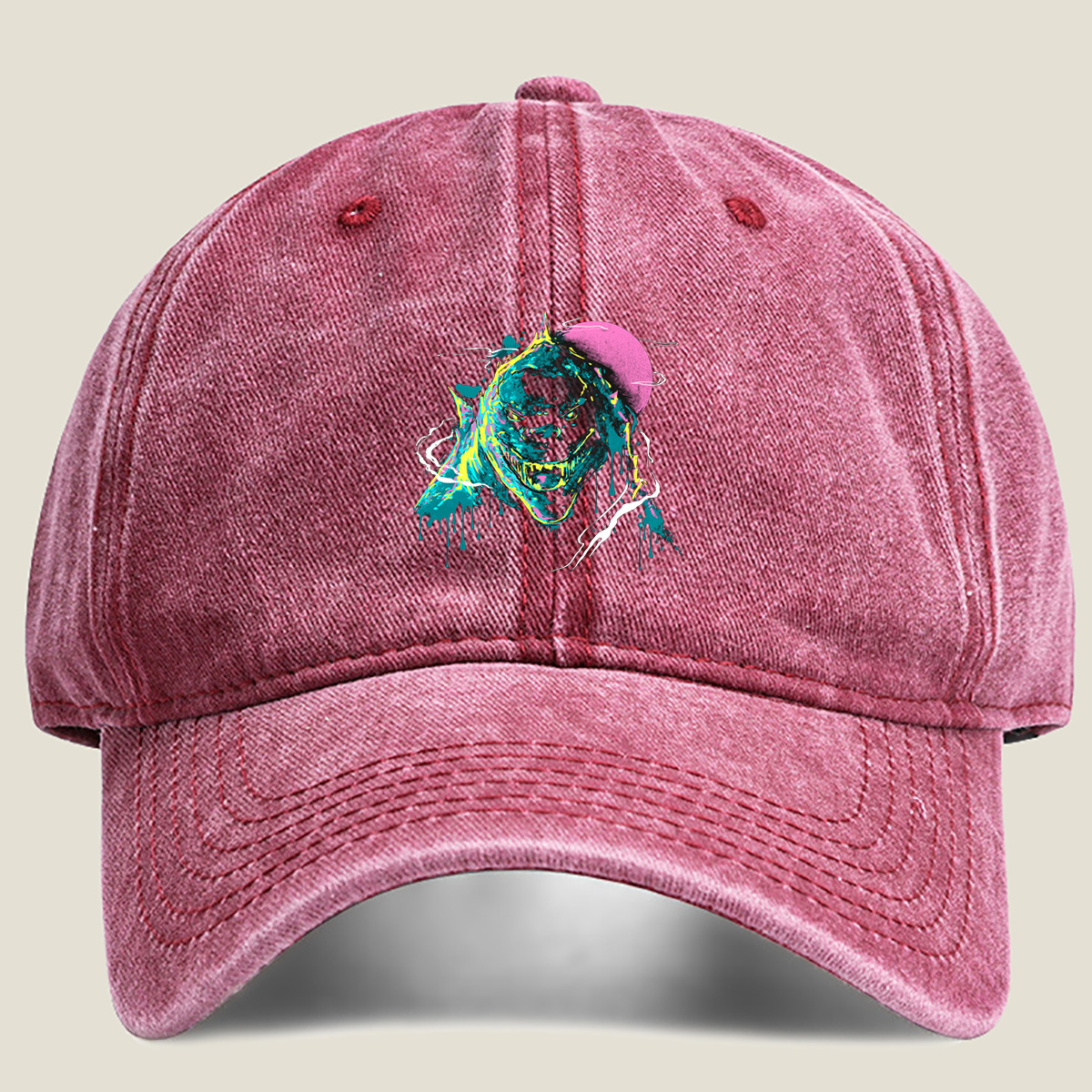 Godzilla vs. Pink Moon - Washed Denim - Baseball Cap