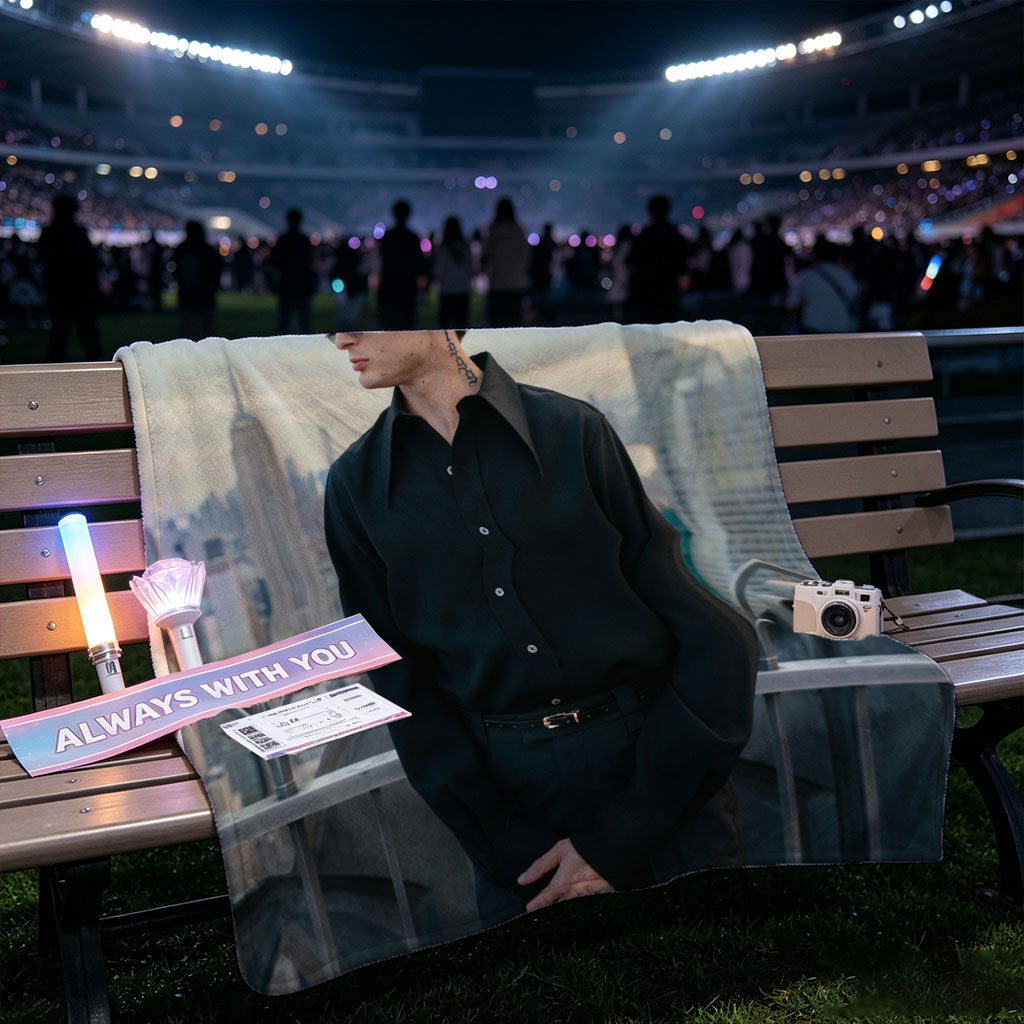 Karl Lagerfeld in New York City Skyline Fashion Portrait - Blankets