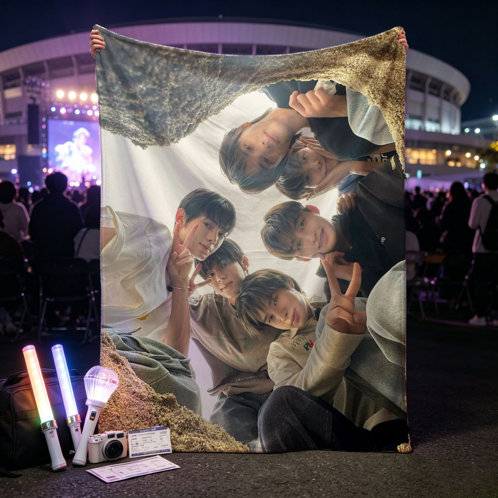 ENHYPEN Beach Cave Selfie Group Photo - Blankets