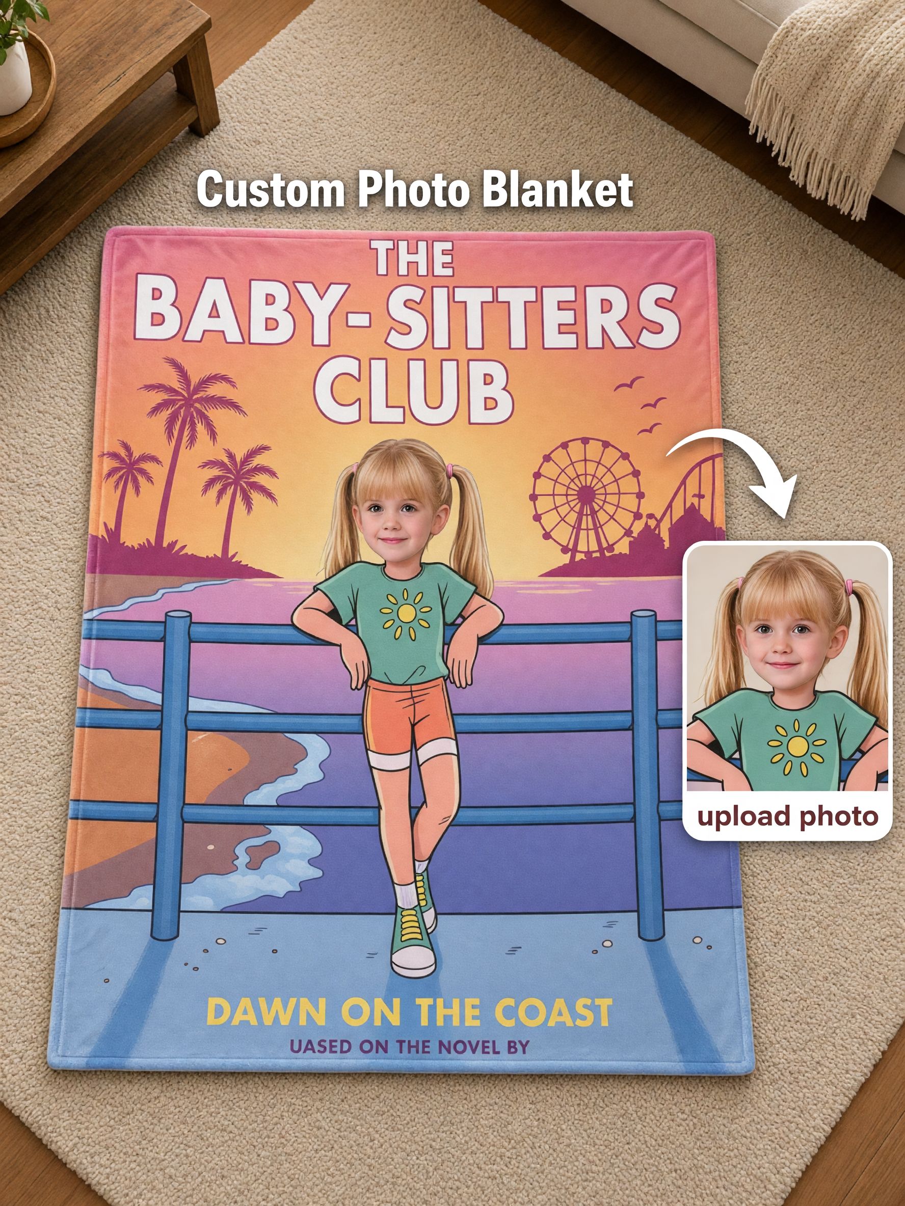 Custom Photo Face Flannel Blanket, Personalized Retro Comic Book Cover Throw, Ultra Soft Cozy Gift for Bed and Couch