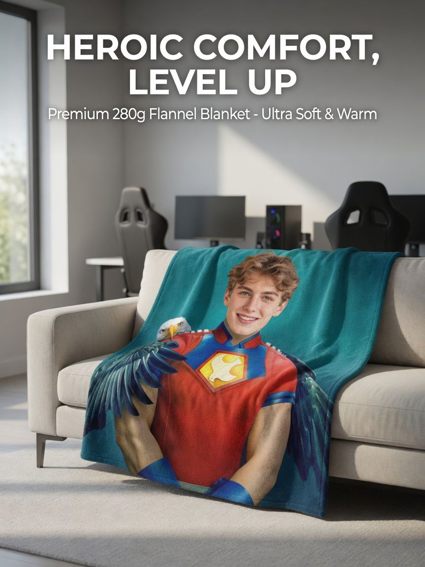 Custom Photo Blanket Personalized Face Print Flannel Throw Anti-Pilling Cozy Warm Bedding Gift for Family and Friends