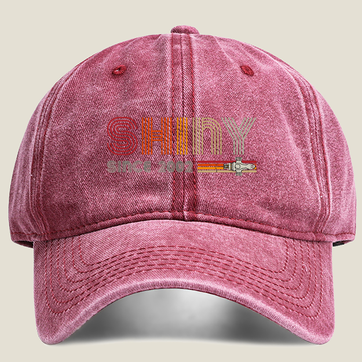 Shiny Since 2002: Retro Robot Design - Washed Denim - Baseball Cap