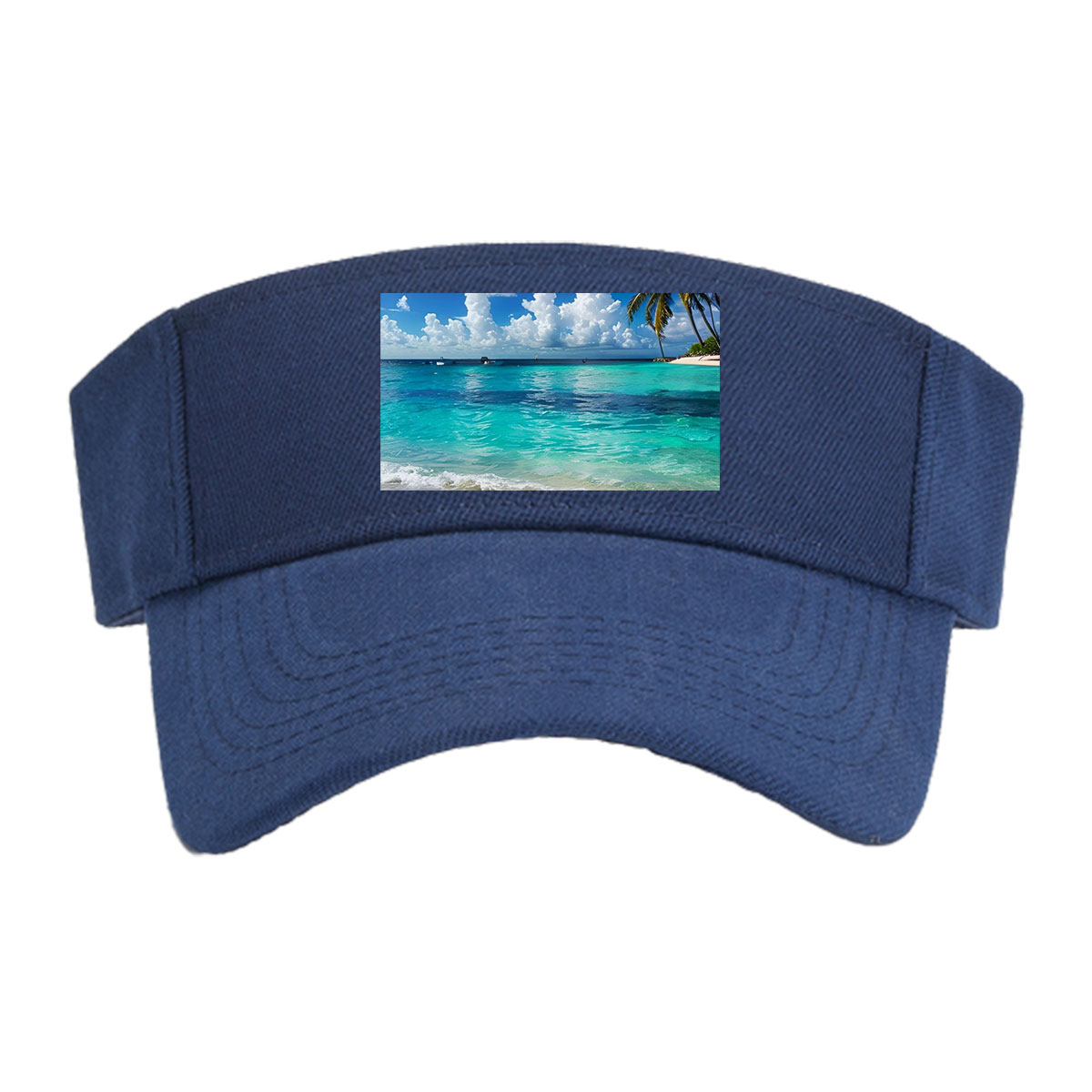 Crystal Clear Waters and Palm Trees Under a Blue Sky -  Visor cap