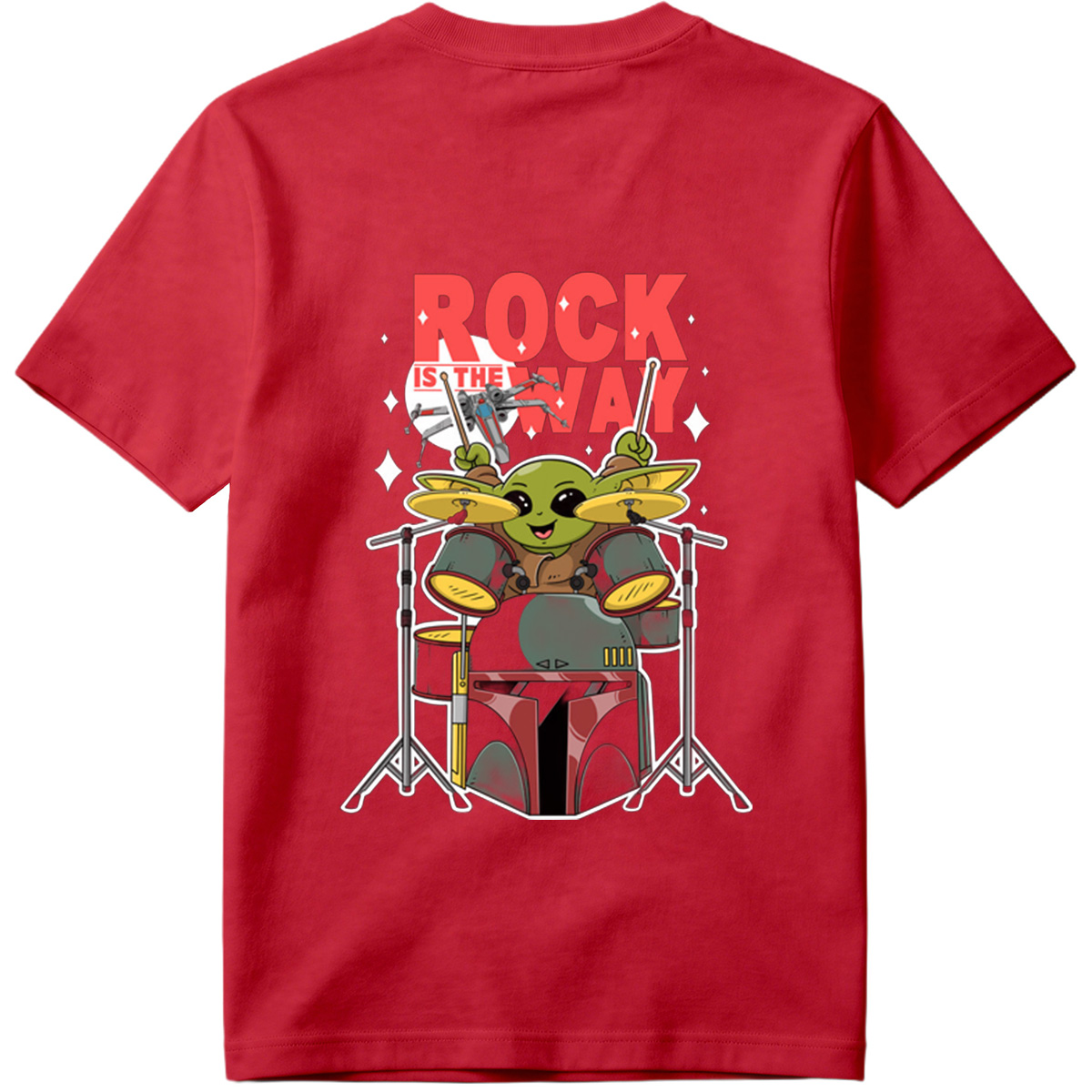 Baby Yoda Playing Drums Rock Is The Way - Tee