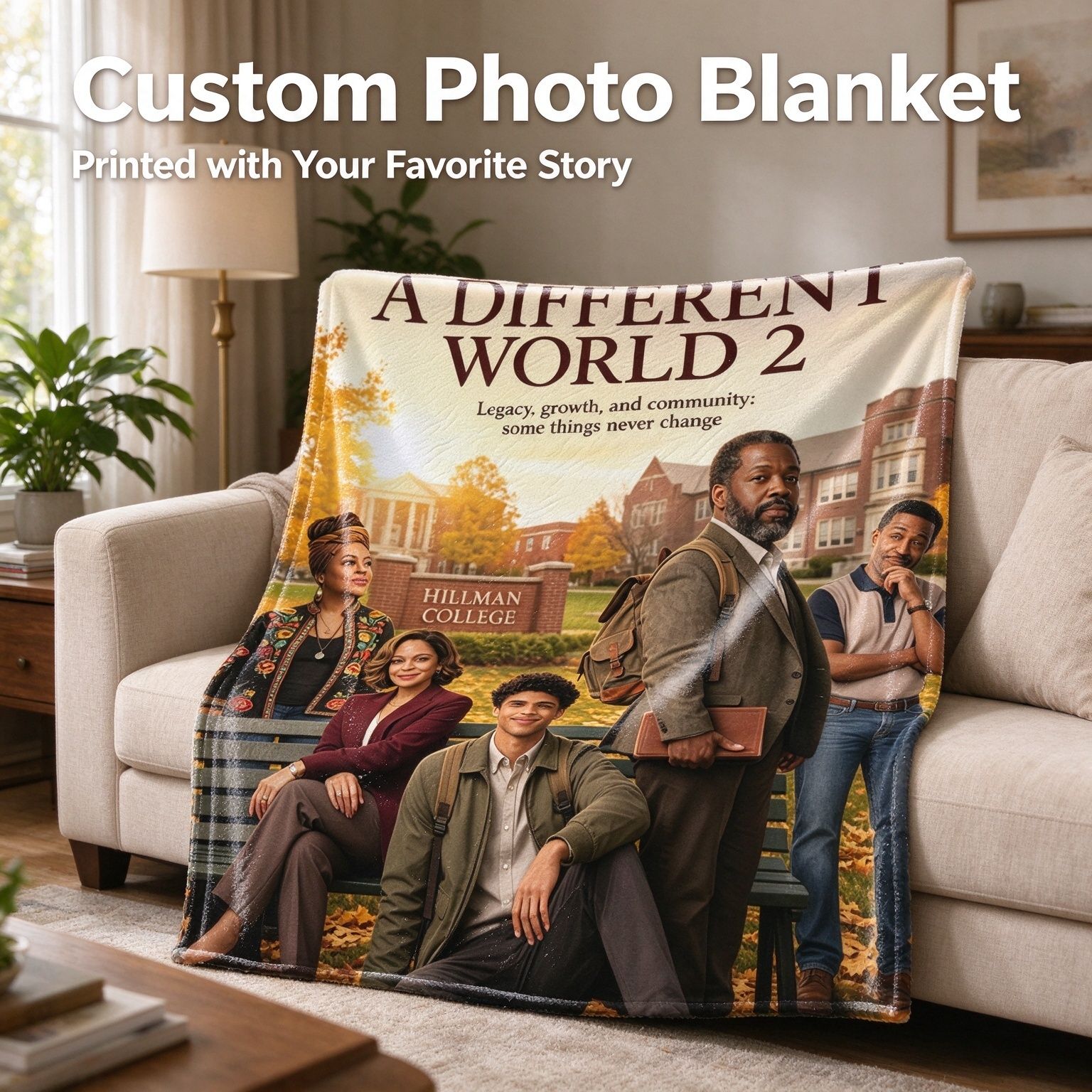 Custom Photo Flannel Throw Blanket Personalized Portrait Fleece Cover Ultra Soft Anti-Pilling Cozy Bedding Gift