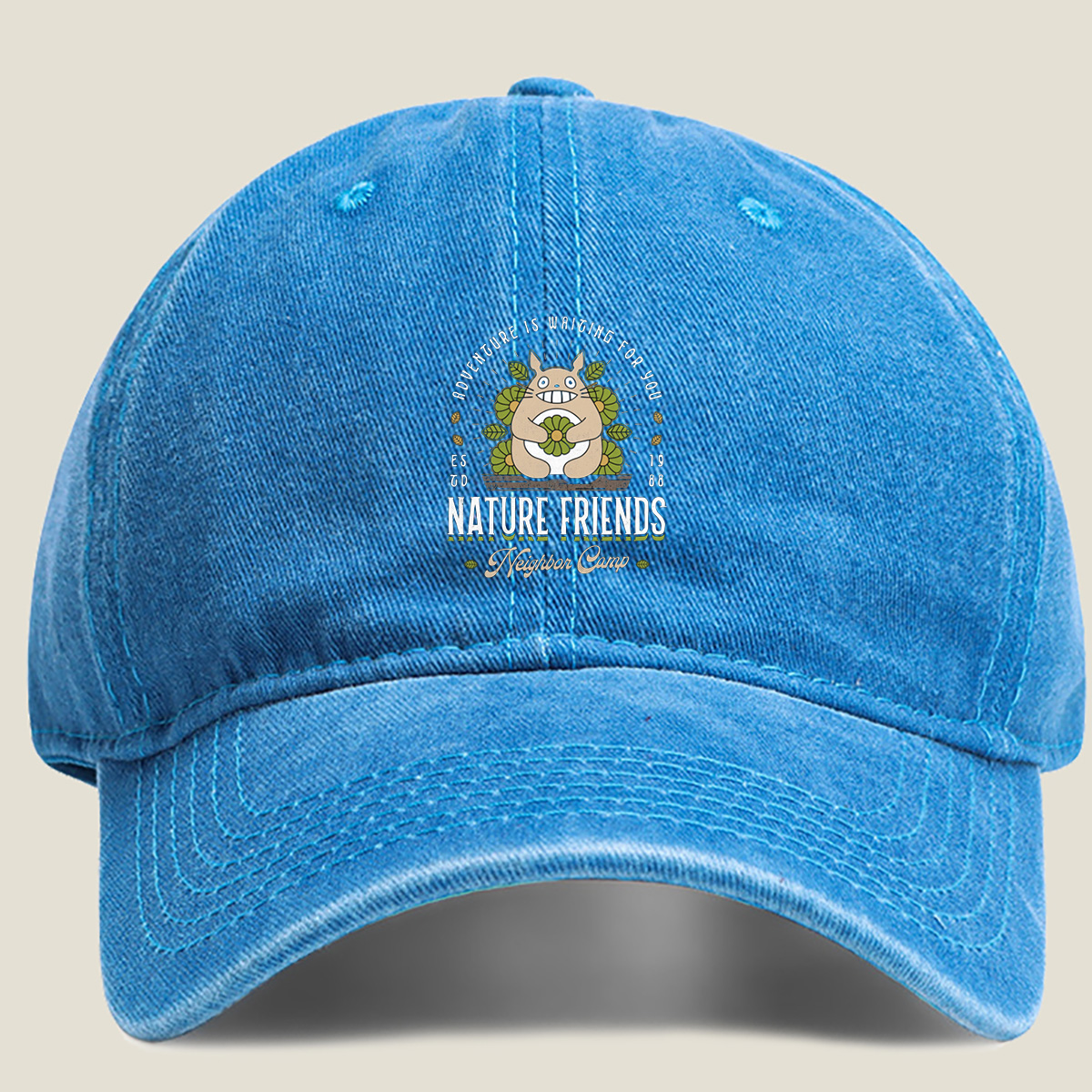 Totoro Nature Friends Neighbor Camp - Washed Denim - Baseball Cap