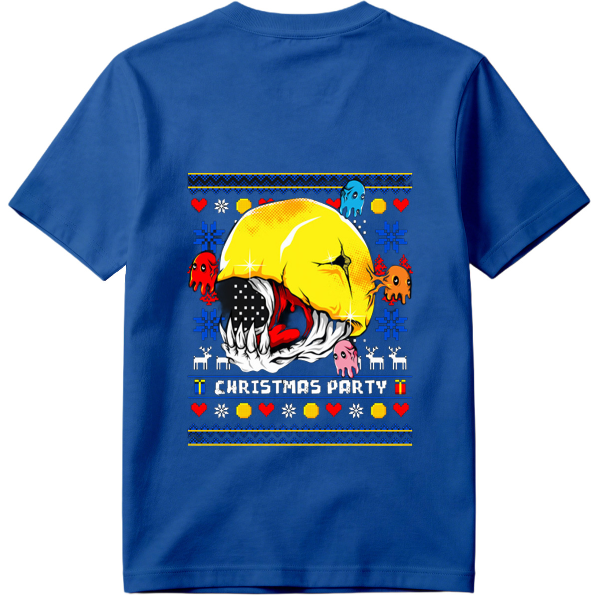 Pac-Man Christmas Party with Ghosts - Tee