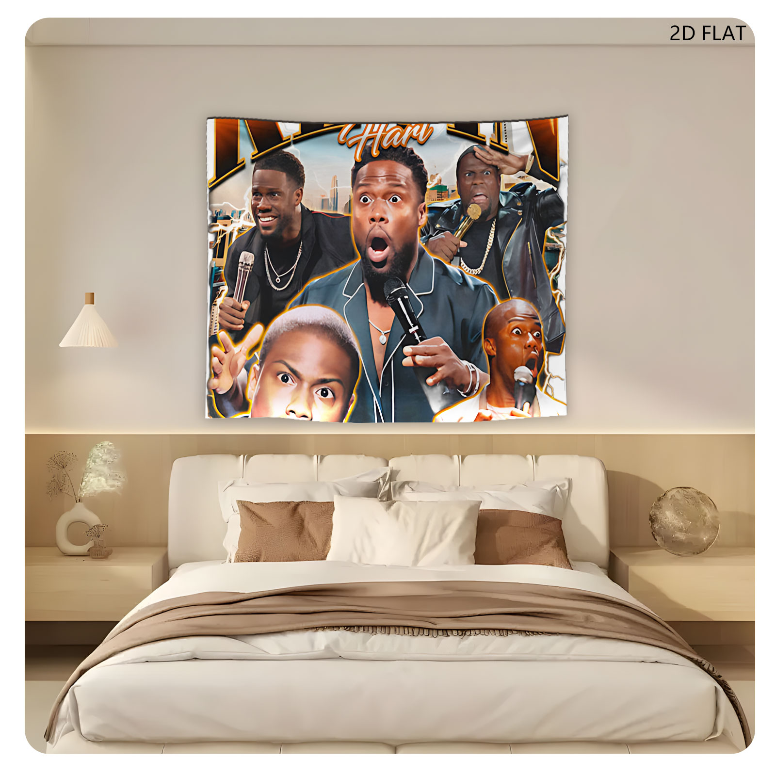 Kevin Hart: Comedian in Action with Multiple Expressions and Microphones - Tapestry