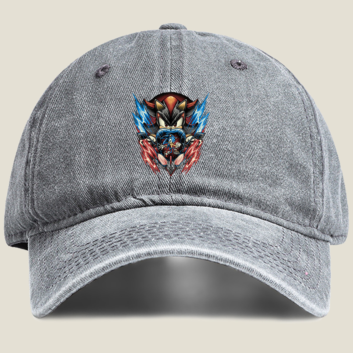 Sonic the Hedgehog vs Shadow the Hedgehog - Washed Denim - Baseball Cap