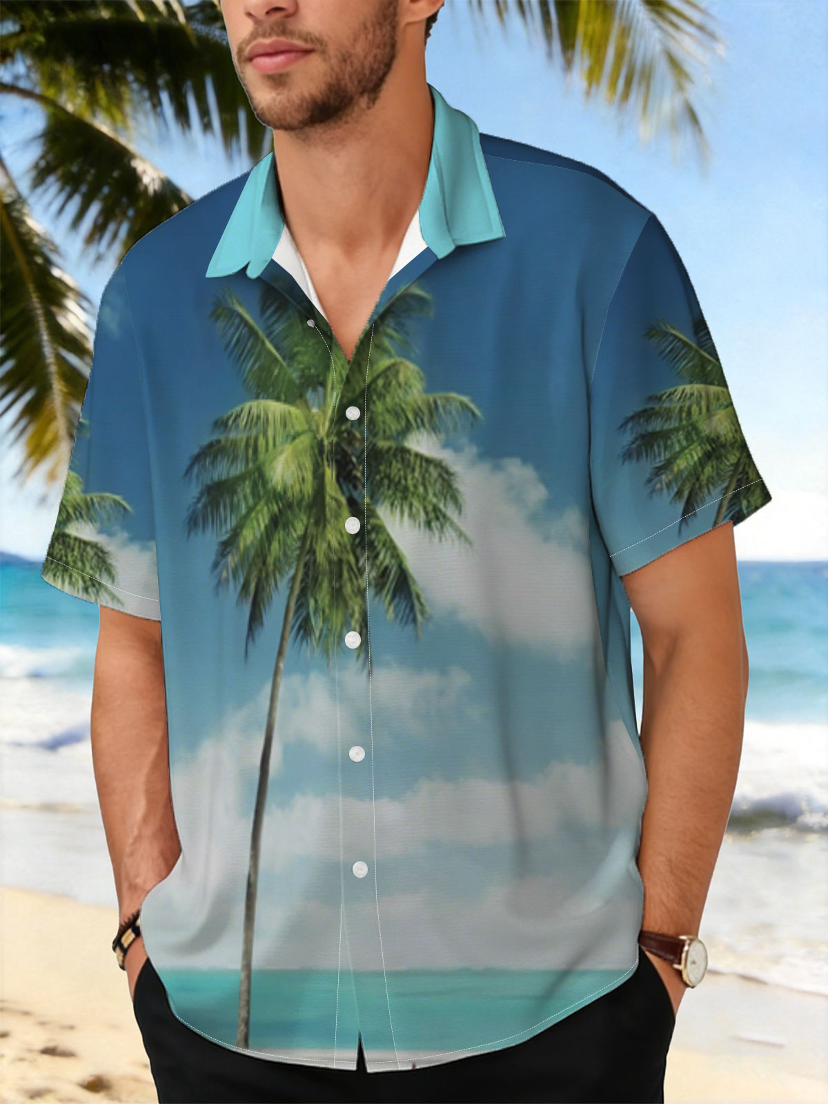 Solo Palm Tree by the Ocean Road -  Shirt