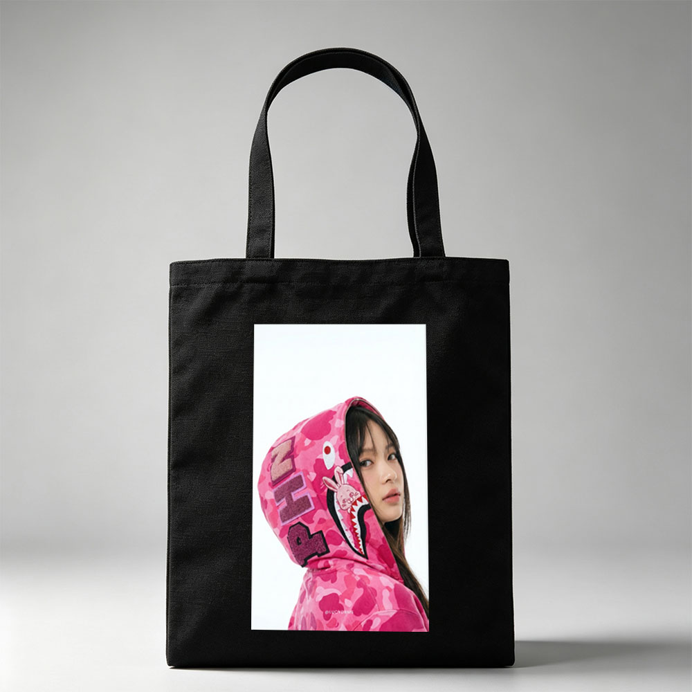 Lisa Blackpink Pink Camo Hoodie Fashion Portrait - Canvas tote bags