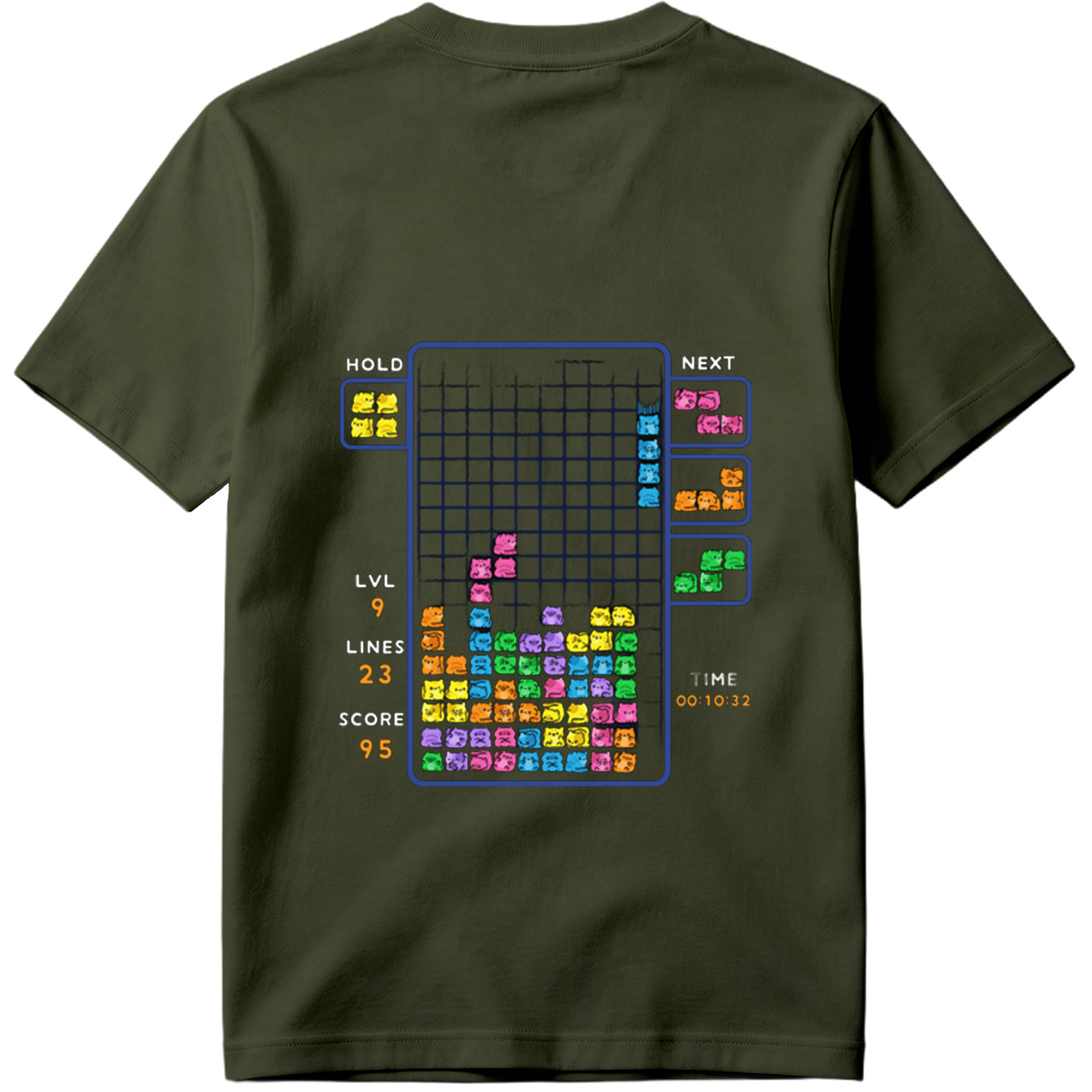Cat Tetris: Level 9 Action - Tee