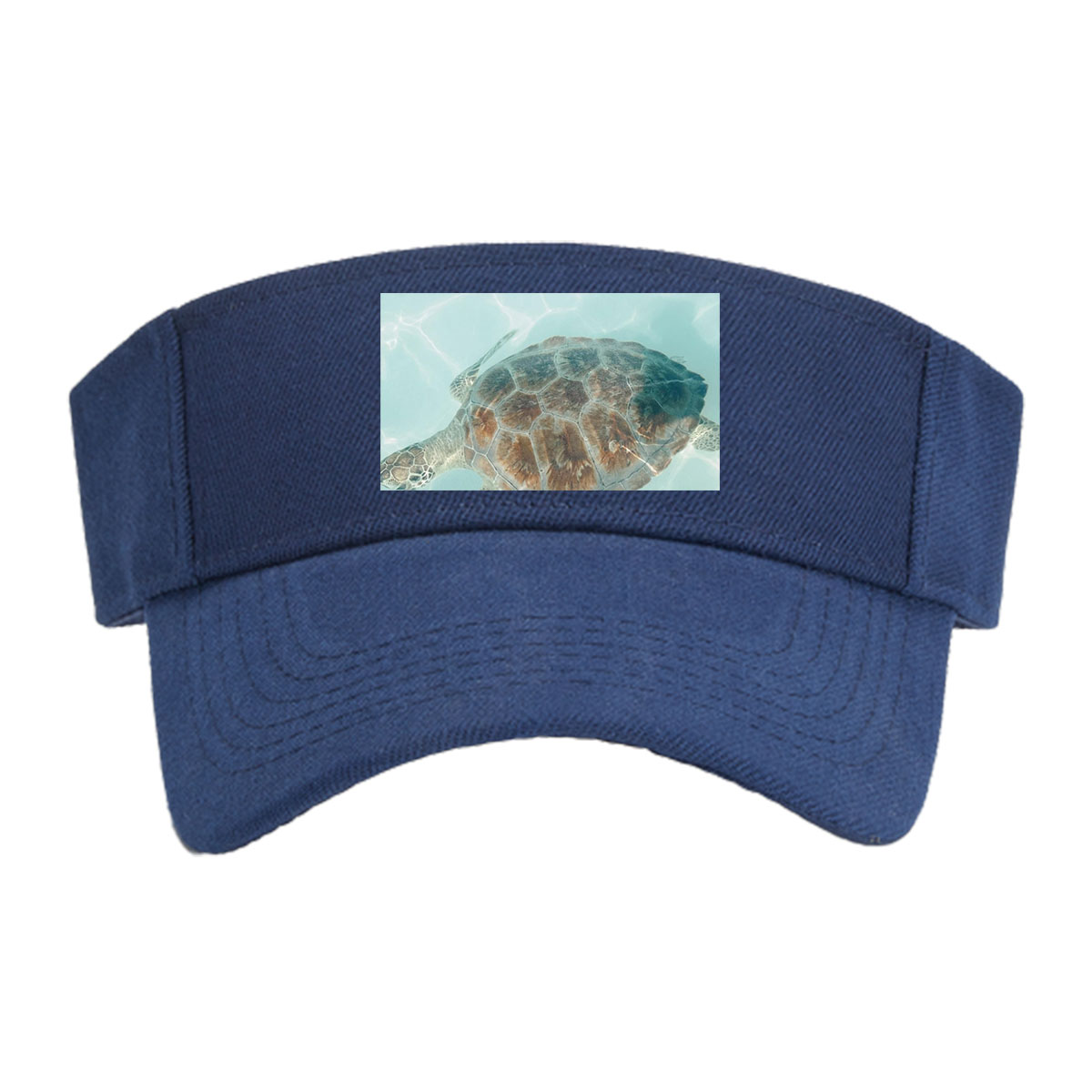 Sea Turtle Swimming in Clear Blue Water -  Visor cap