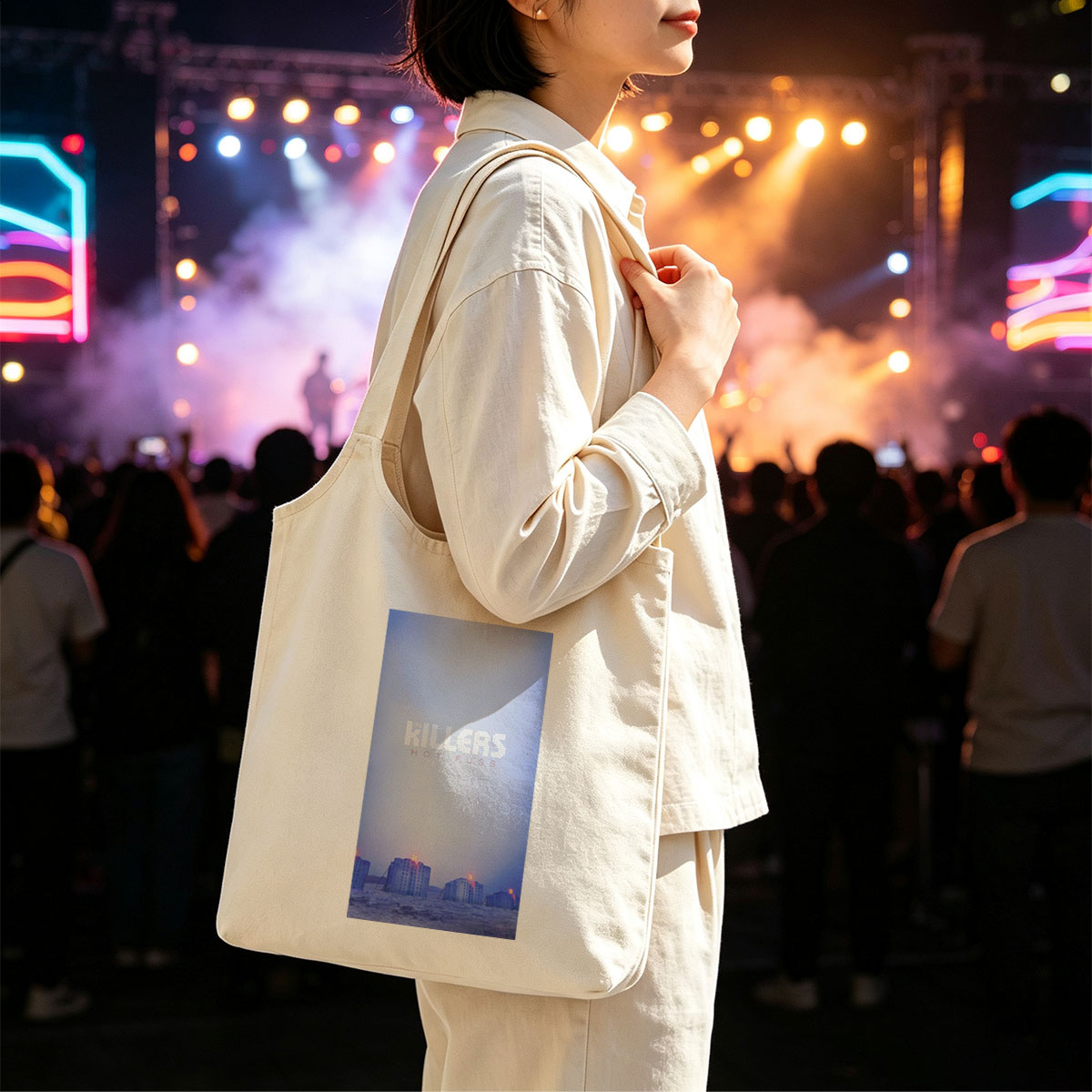The Killers Desert Buildings Under Twilight Sky - Canvas shoulder bags/