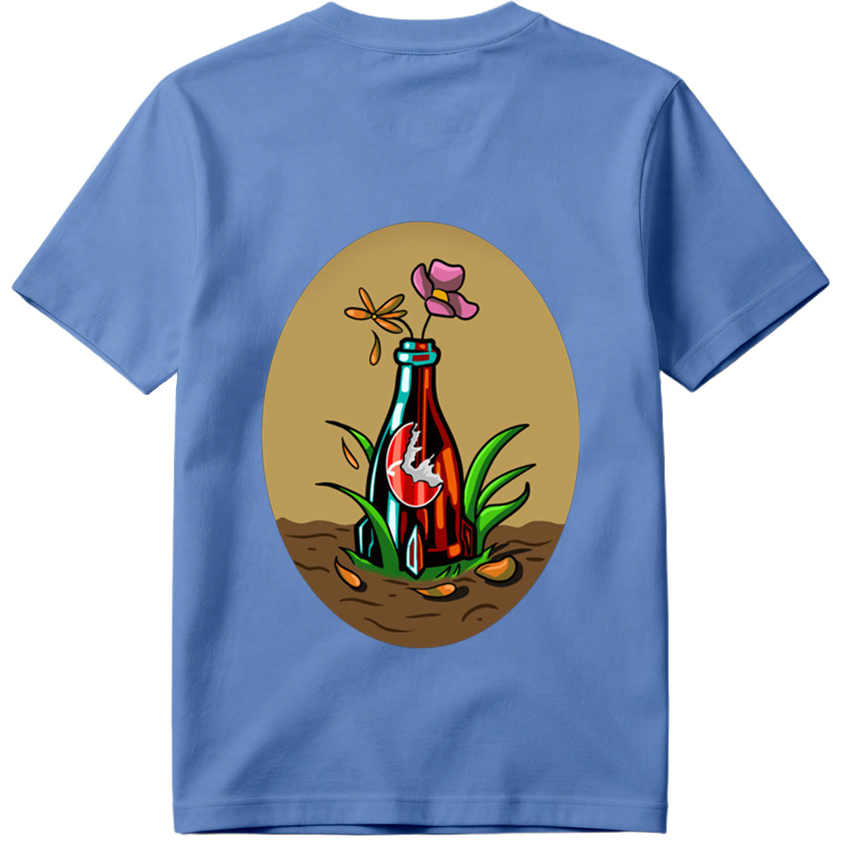 Bottle Garden with Flower and Dragonfly - Tee