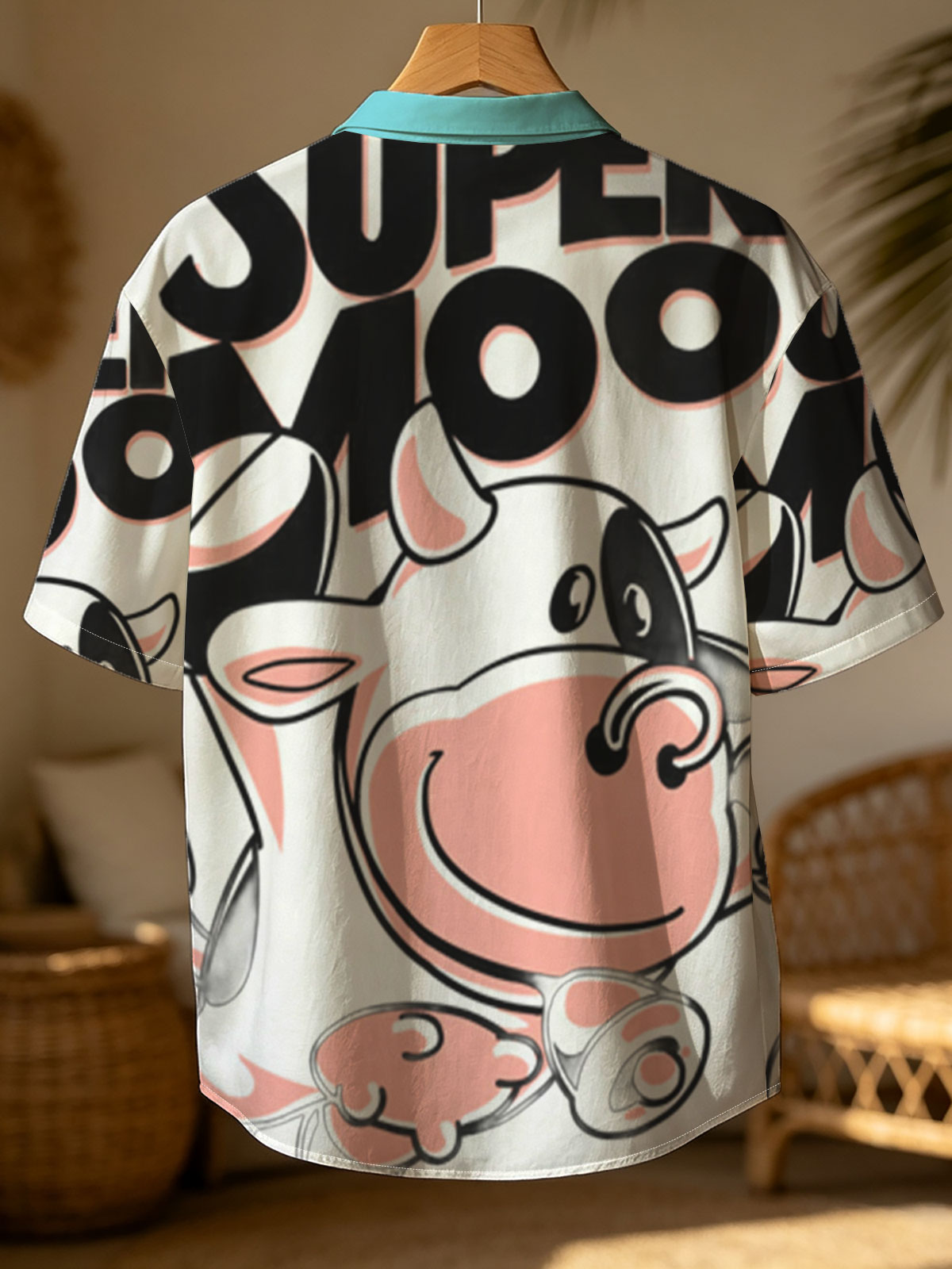 Super Moo: Cartoon Cow Character Design -  Shirt